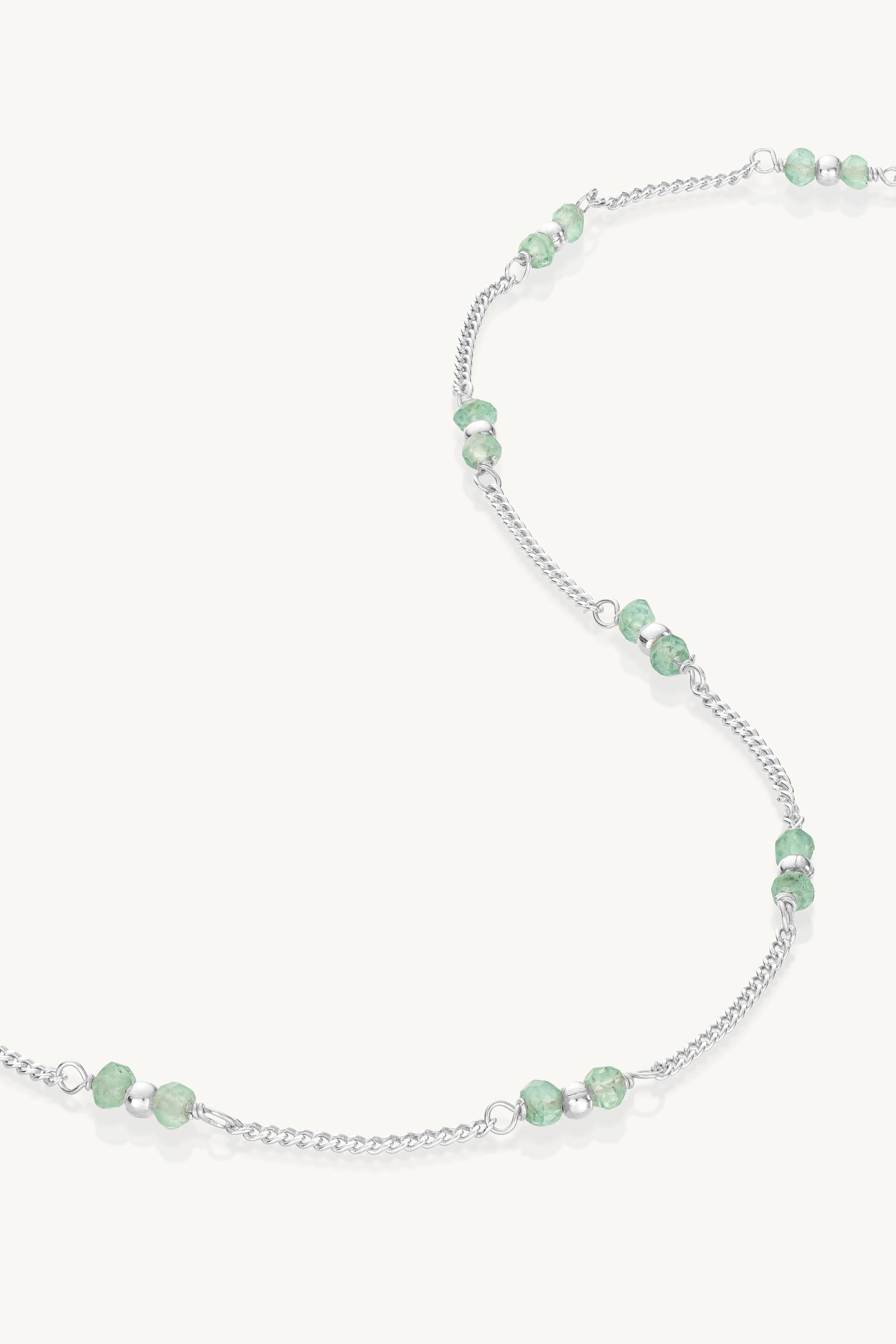 Beaded Apatite Silver Necklace for Women - Elegant Blue Gemstone Jewelry for Everyday Wear & Special Occasions