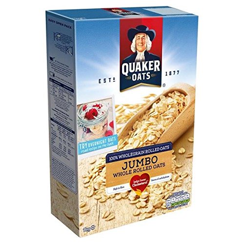 Quaker Oats Jumbo Rolled Oats 1kg - Whole Grain Breakfast Cereal for Healthy Porridge, Baking & Smoothies | Perfect for Oatmeal, Cookies & Energy Bars