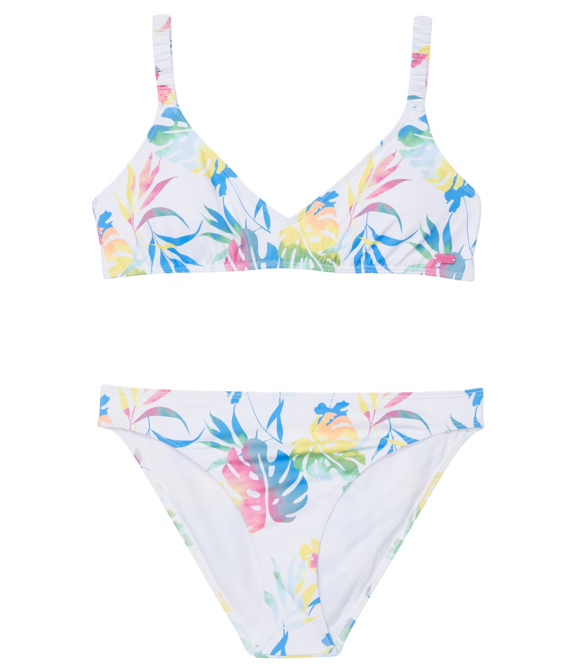 Roxy Girl's Good Romance Athletic Swimsuit Set for Big Kids - Comfortable & Stylish Swimwear for Girls, Perfect for Swimming Lessons, Beach Vacations & Pool Parties