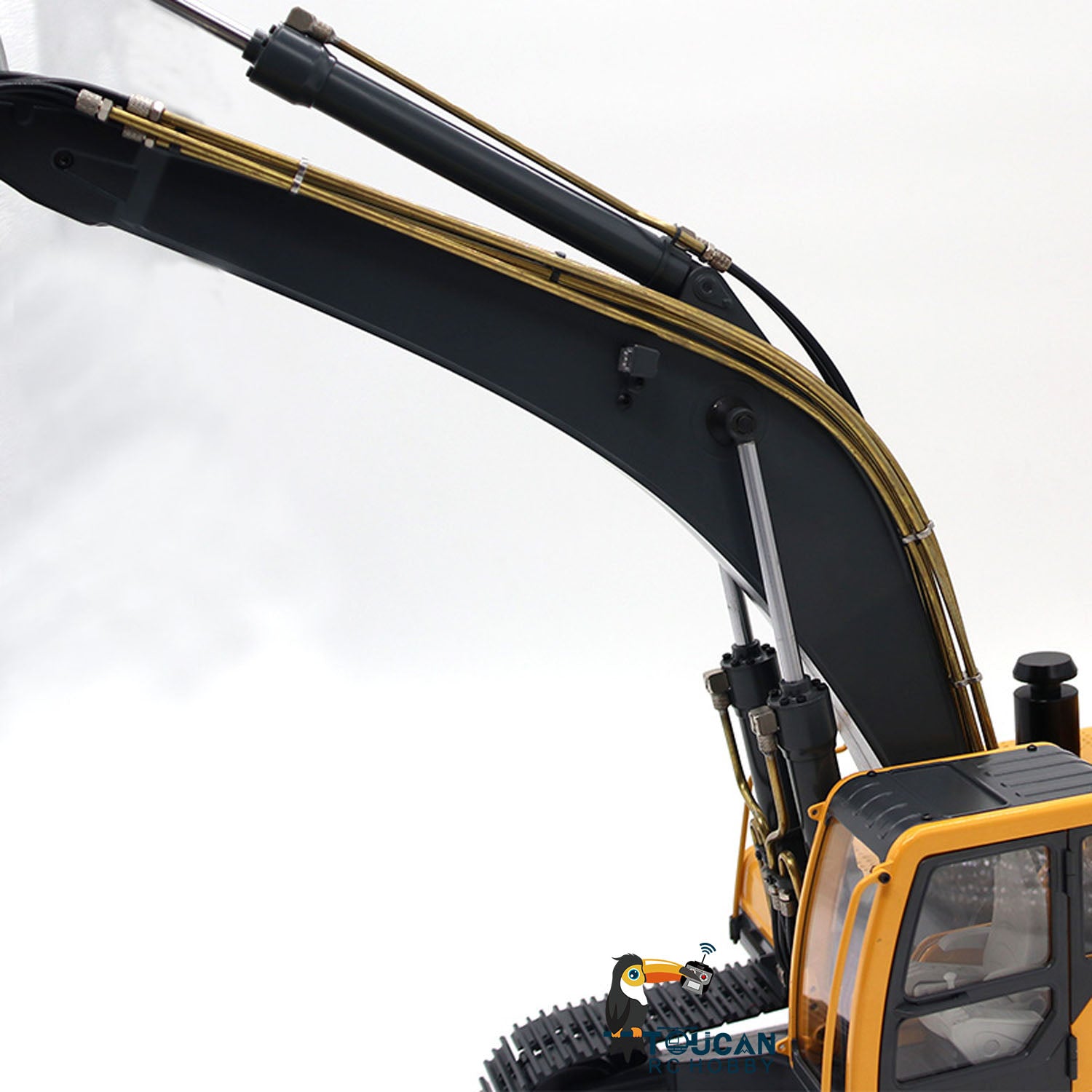 JDM 1/14 EC360 RC Hydraulic Excavator Toy - Radio Controlled Electric Digger V2 RTR Ultimate Edition with FlySky PL18 ESC & Servo Motor - Construction Simulation for Kids & Adults