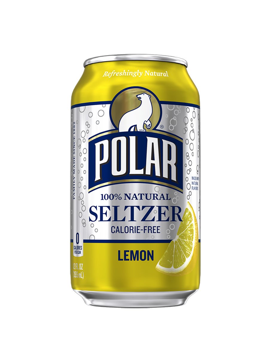 Refreshing Polar Seltzer Water, Lemon Flavor, 12 Fl Oz Cans (Pack of 12) - Perfect for Hydration, Parties & Healthy Lifestyle