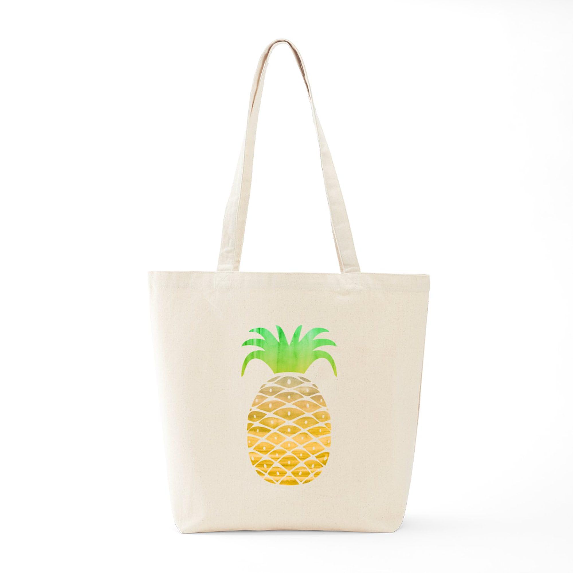 Colorful Pineapple Tote Bag - Natural Canvas Reusable Shopping Bag for Groceries, Beach & Daily Use | Eco-Friendly & Durable
