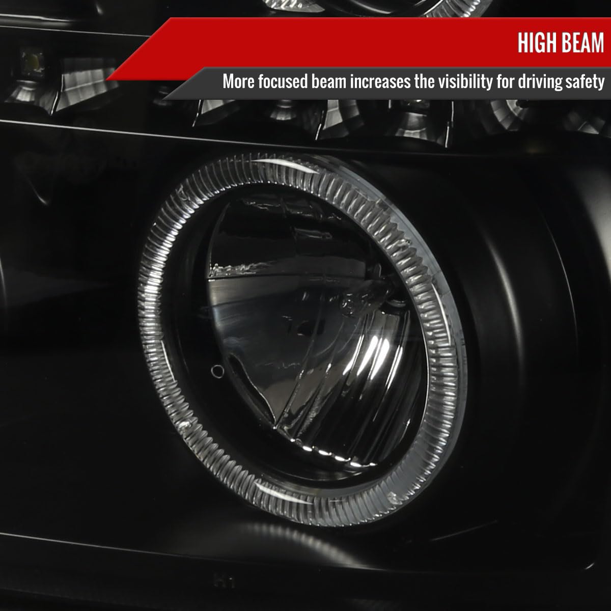 Black Smoke LED DRL Strip Halo Projector Headlights Compatible with 2002-2006 Models - Upgrade Your Car's Style & Visibility for Night Driving & Custom Looks