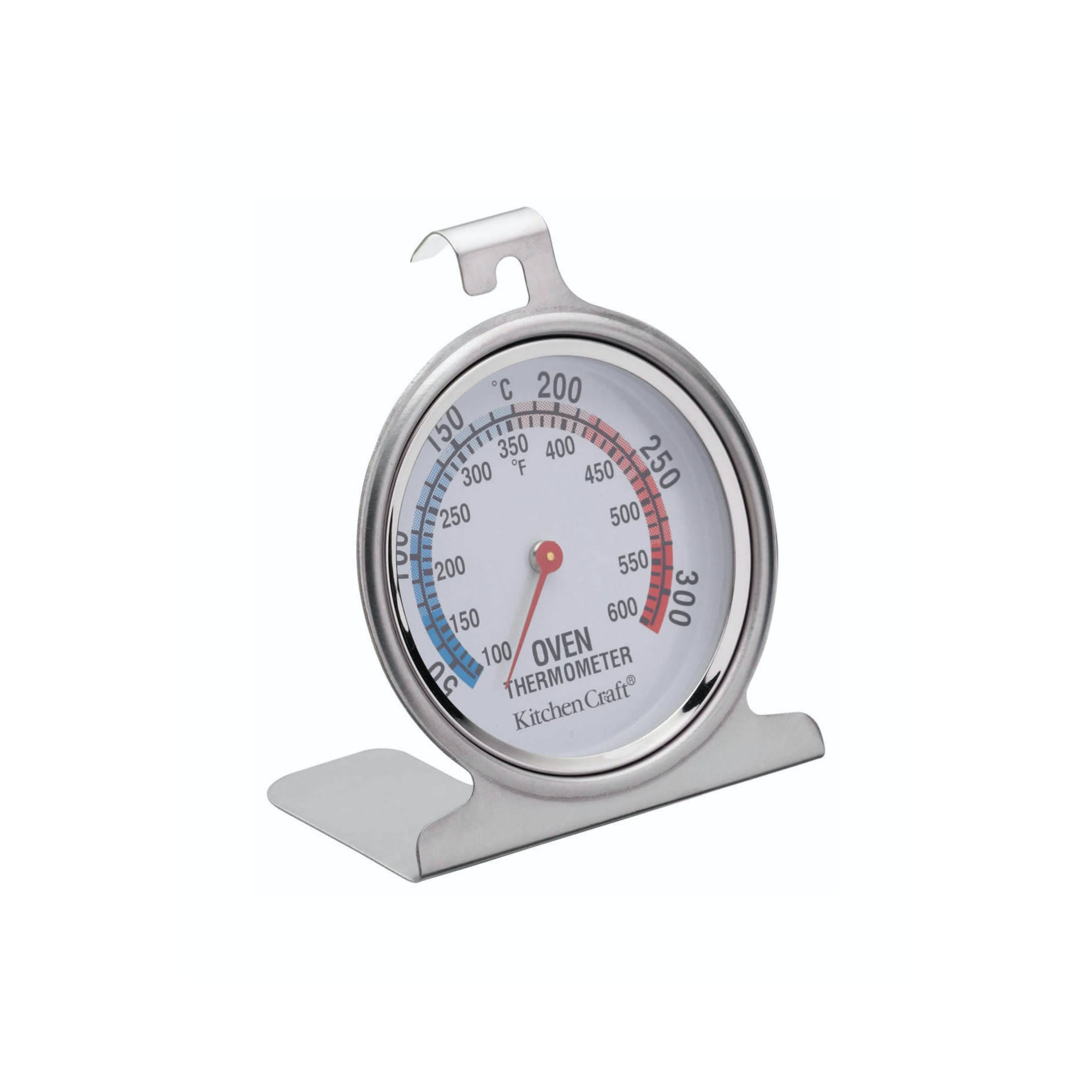 KitchenCraft Premium Stainless Steel Oven Thermometer - Accurate Baking & Cooking Temperature Gauge for Home Kitchen, BBQ, Roasting - Perfect for Baking Bread, Cakes, Turkey & Meat