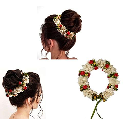 White Gajra Hair Flare Accessories for Women - Pack of 1 | Elegant Juda Bun Hair Jewelry for Weddings, Parties & Special Occasions