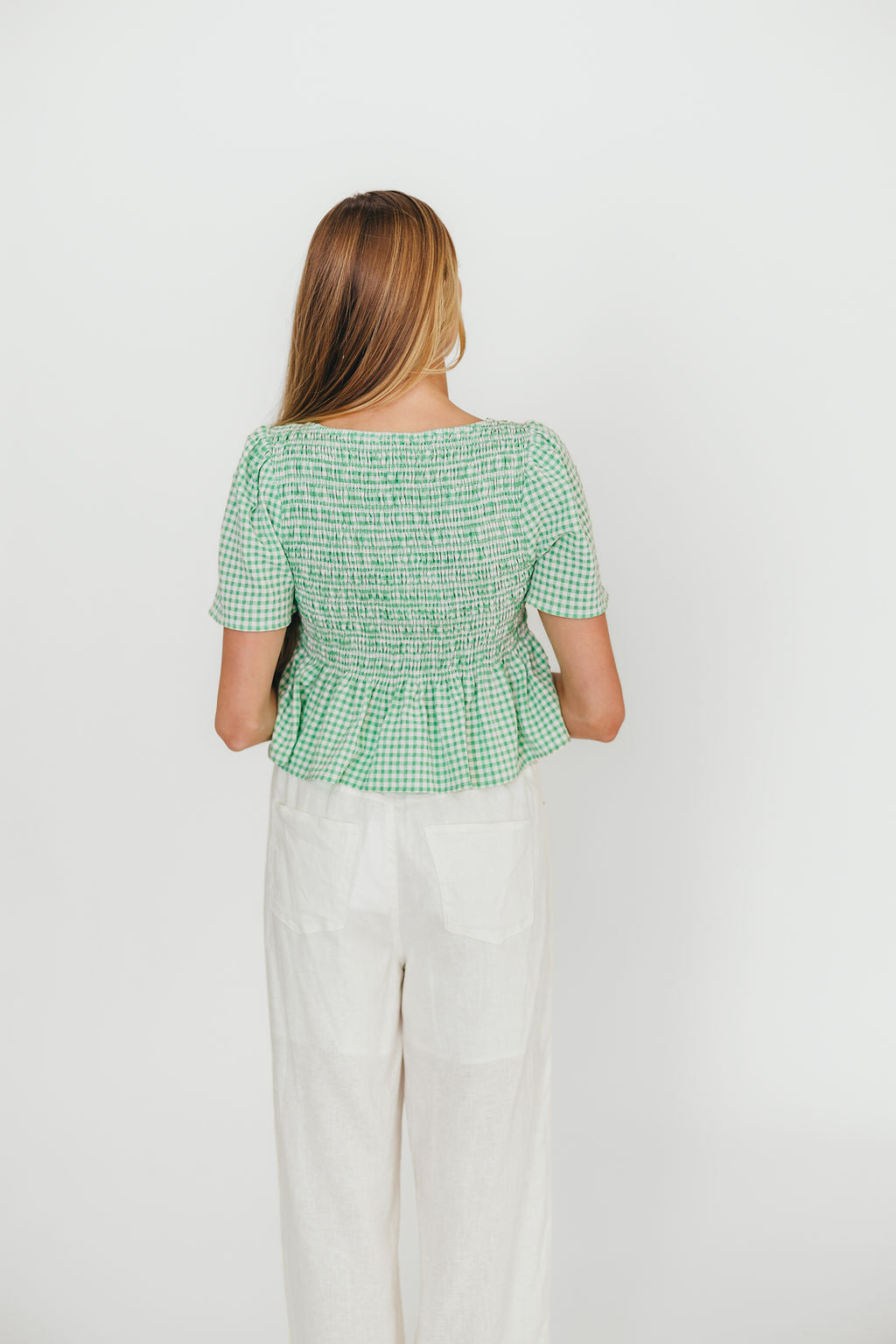 Murphy Smocked Puff Sleeve Blouse - Green Floral Summer Top for Women | Perfect for Office, Date Night & Casual Outings