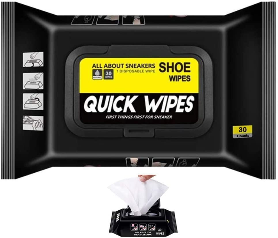 Qolixs Natural Sneaker & Shoe Cleaner Wipes (Pack of 01) - Portable Shoe Cleaning Wipes for Quick Dirt & Stain Removal - Safe for Most Footwear - Perfect for Gym, Travel & Outdoor Activities