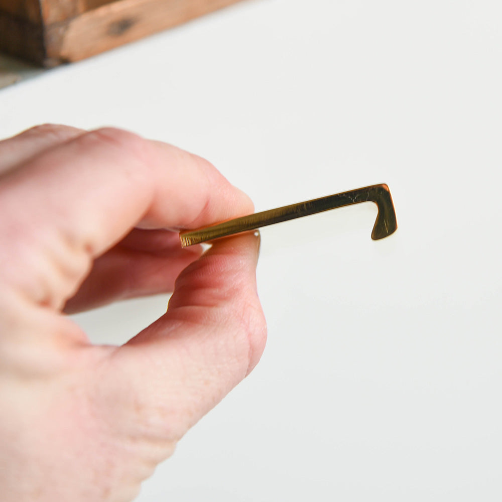 Polished Brass Flat Edge Pull Handle - Elegant Cabinet & Drawer Hardware for Kitchen, Bathroom & Furniture - Perfect for Modern & Vintage Home Decor