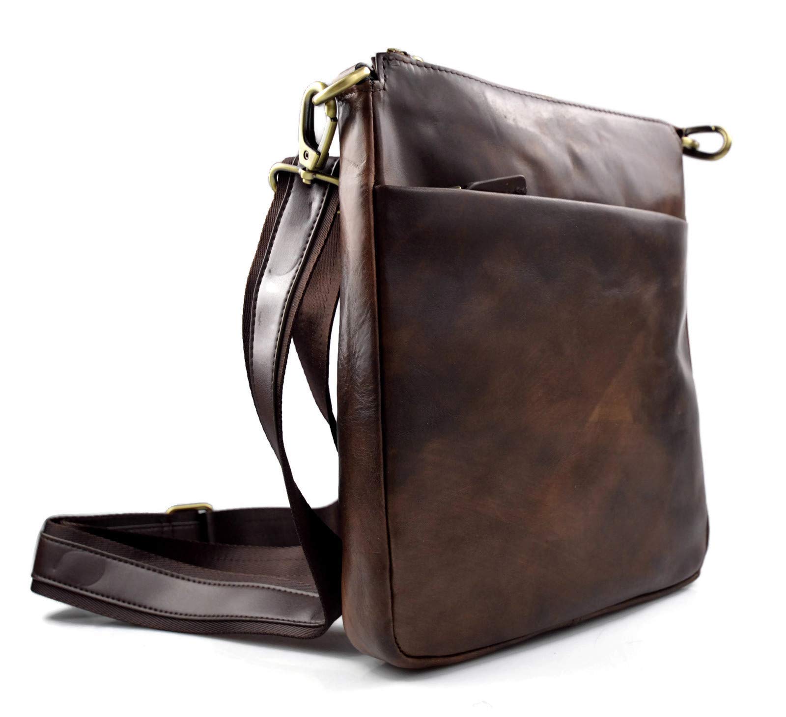 Genuine Leather Shoulder Bag for Men & Women - Stylish Messenger Sling Satchel Crossbody Postman Hobo Bag in Red | Perfect for Work, Travel & Daily Commute