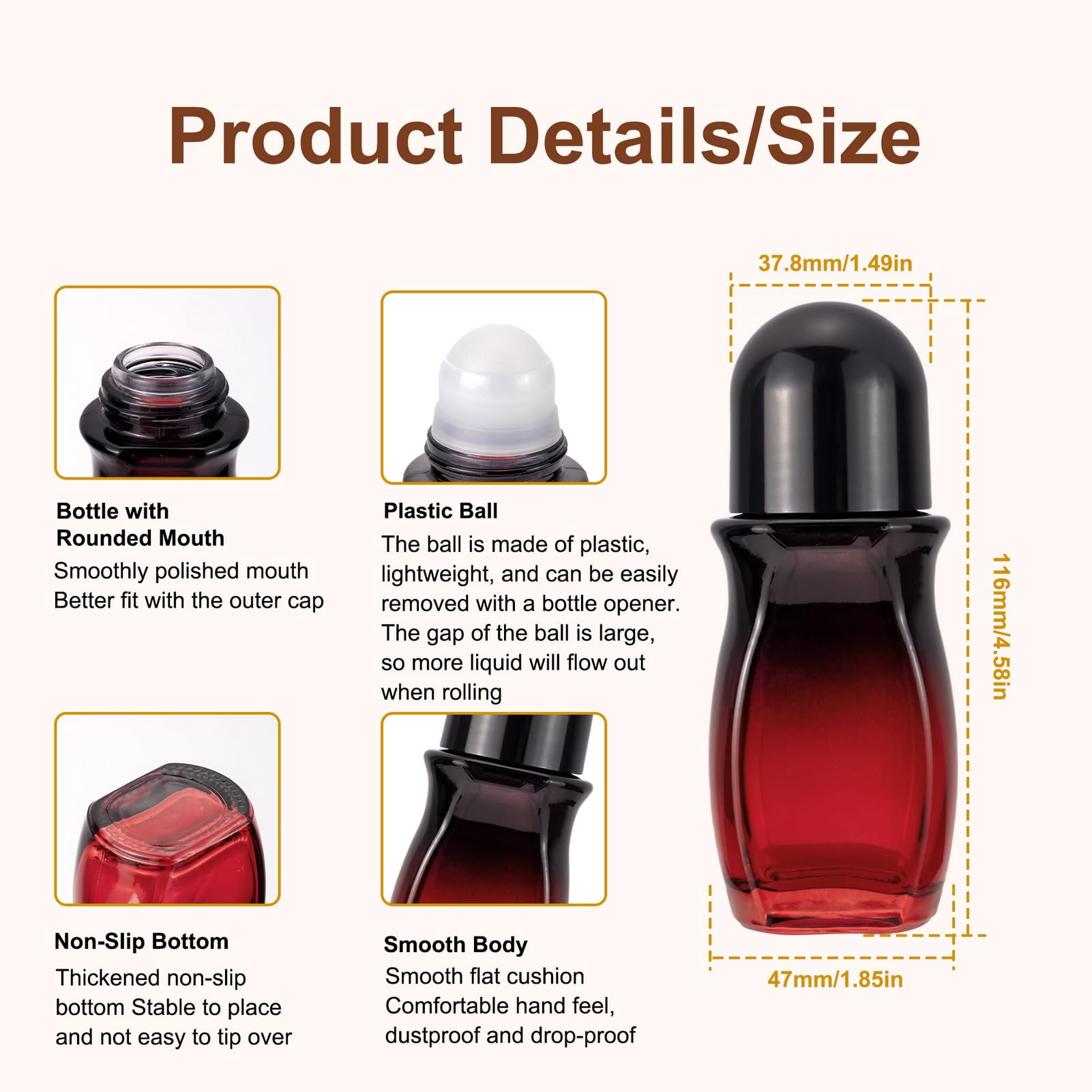 50ml Roll On Bottles for Deodorant & Essential Oils - 3 Pack Plastic Rollerball Bottles with Multi-Function Opener | Travel Size Empty Vials for Perfume, Aromatherapy & DIY Skincare | Perfect for Home, Travel & Gift Giving