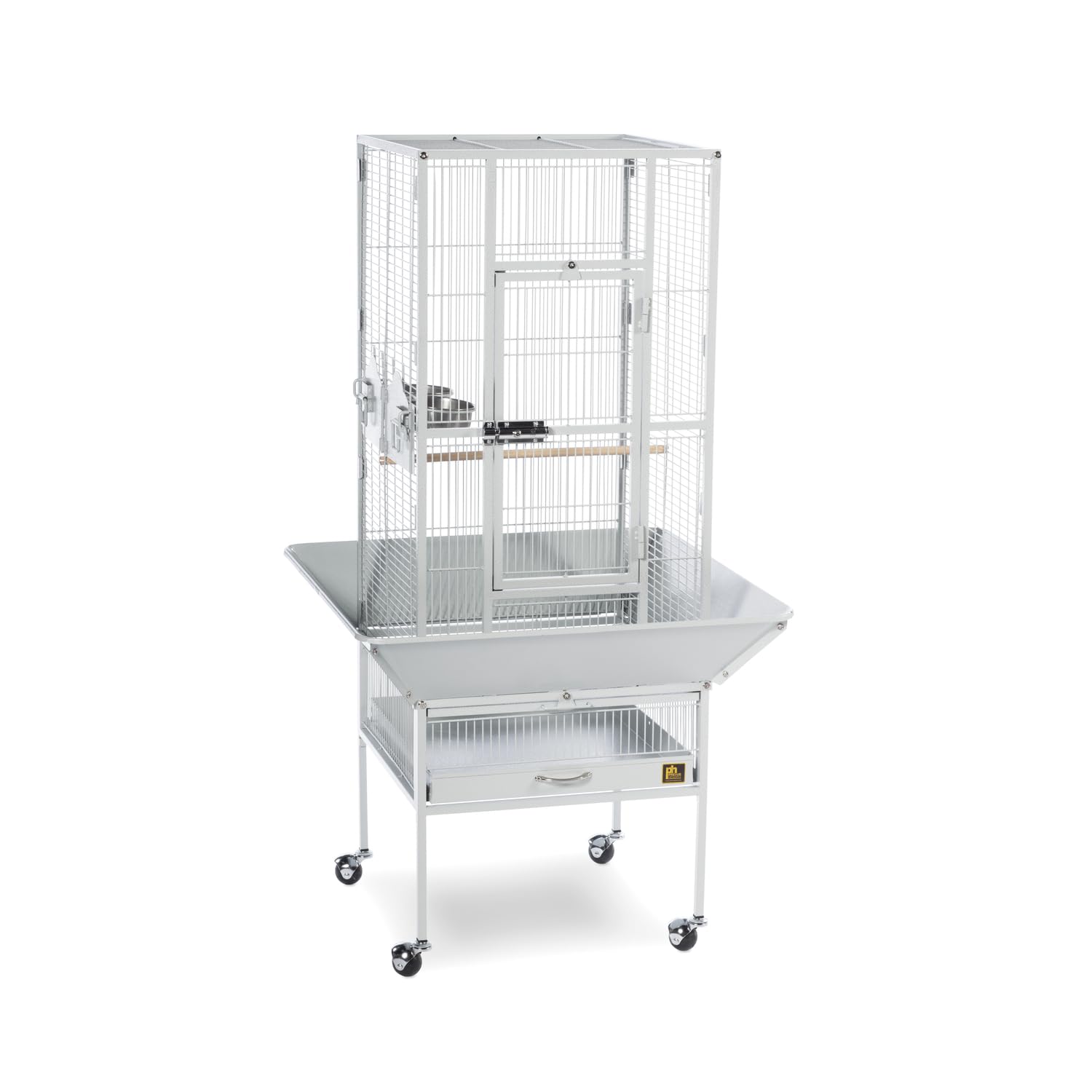 Prevue Pet Products 3351W Small Pewter Park Plaza Bird Cage - Perfect for Small Birds, Home & Office Decor