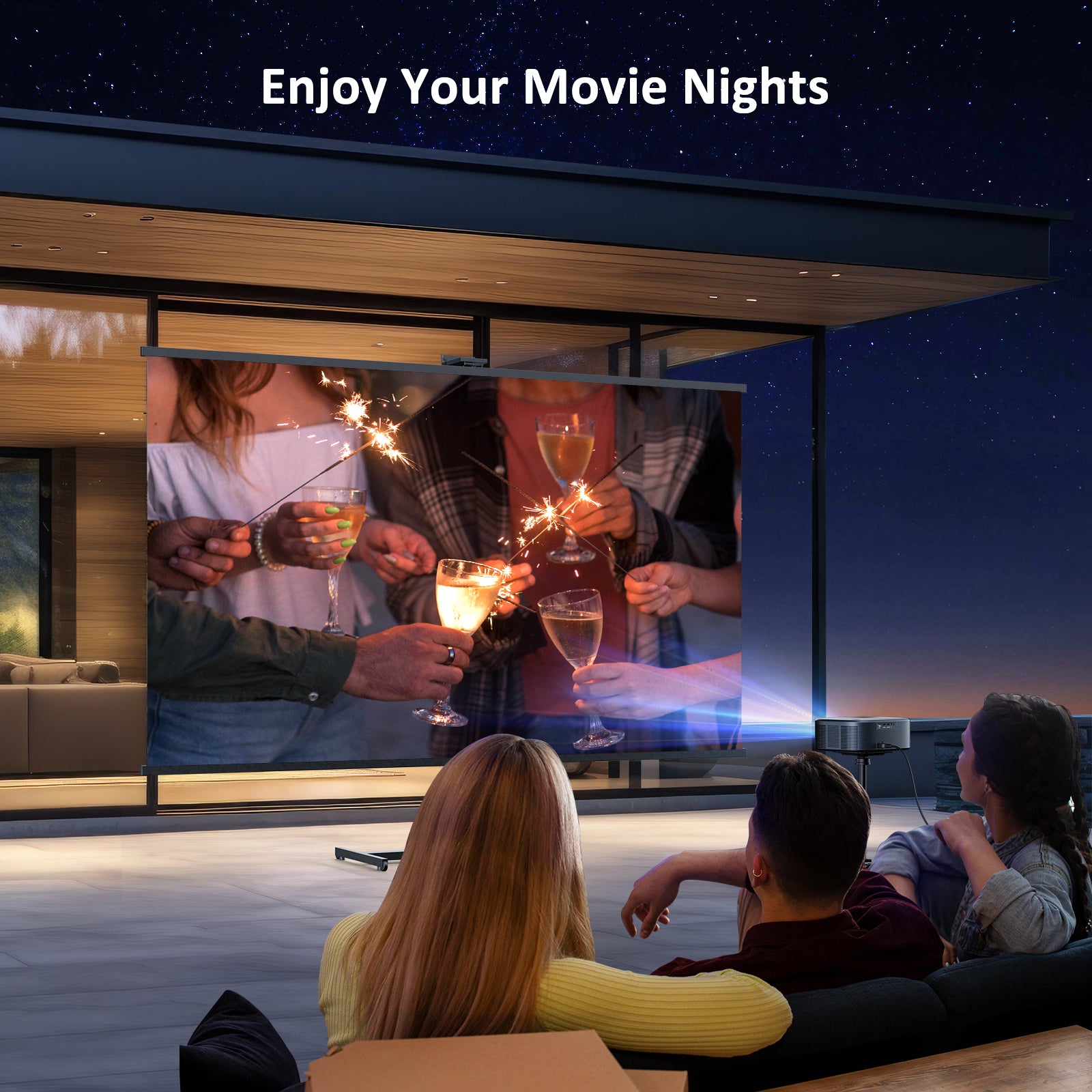 NexiGo PJ30 Ultra HD 1080P LCD Projector with Netflix Officially Licensed - Home Theater, Outdoor Movie Nights, Gaming, and Office Presentations