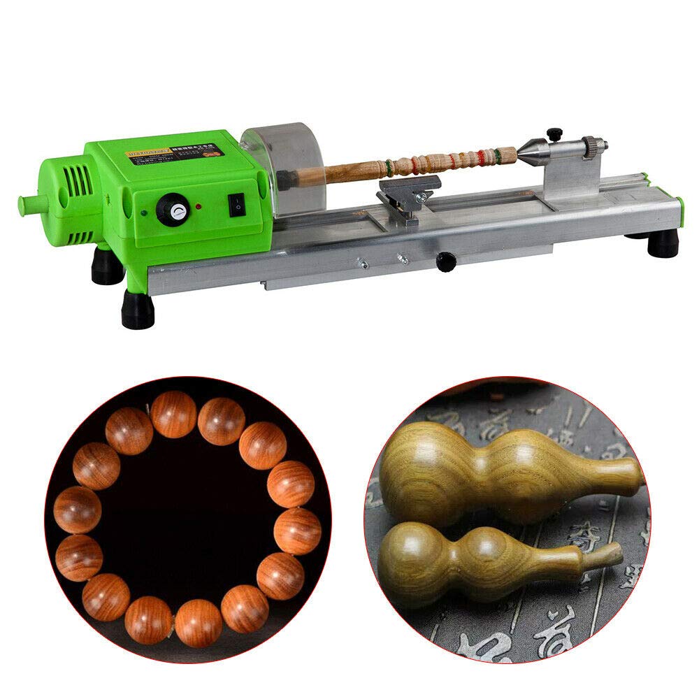 480W Wood Lathe Machine for DIY Woodworking - Bench Top Bead Polishing & Drilling Tool for Crafting, Jewelry Making & Home Projects