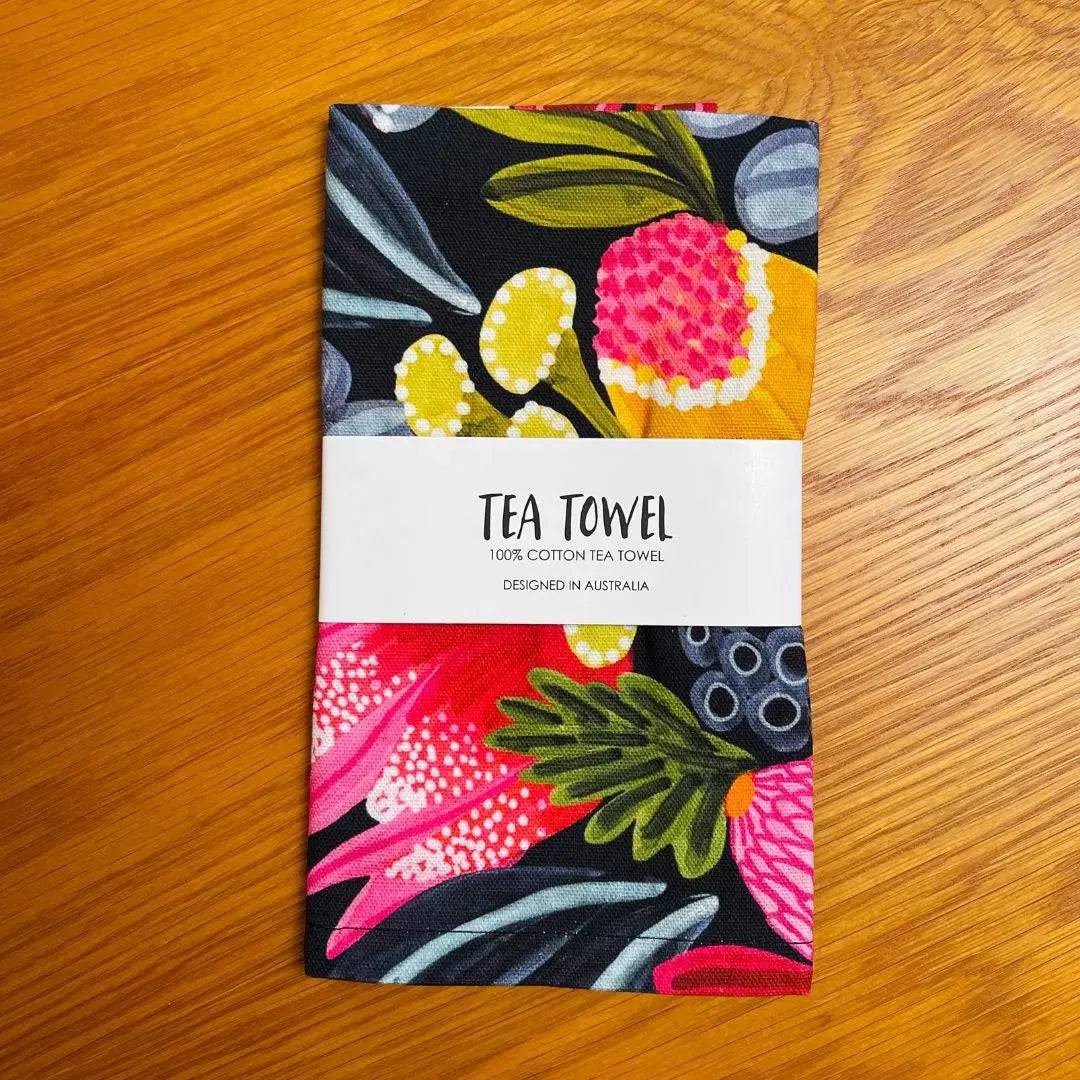 Banksia Beauty Designer Tea Towel - Premium Cotton Kitchen Towel for Drying Dishes & Decor - Perfect for Home, Kitchen, and Gift Giving