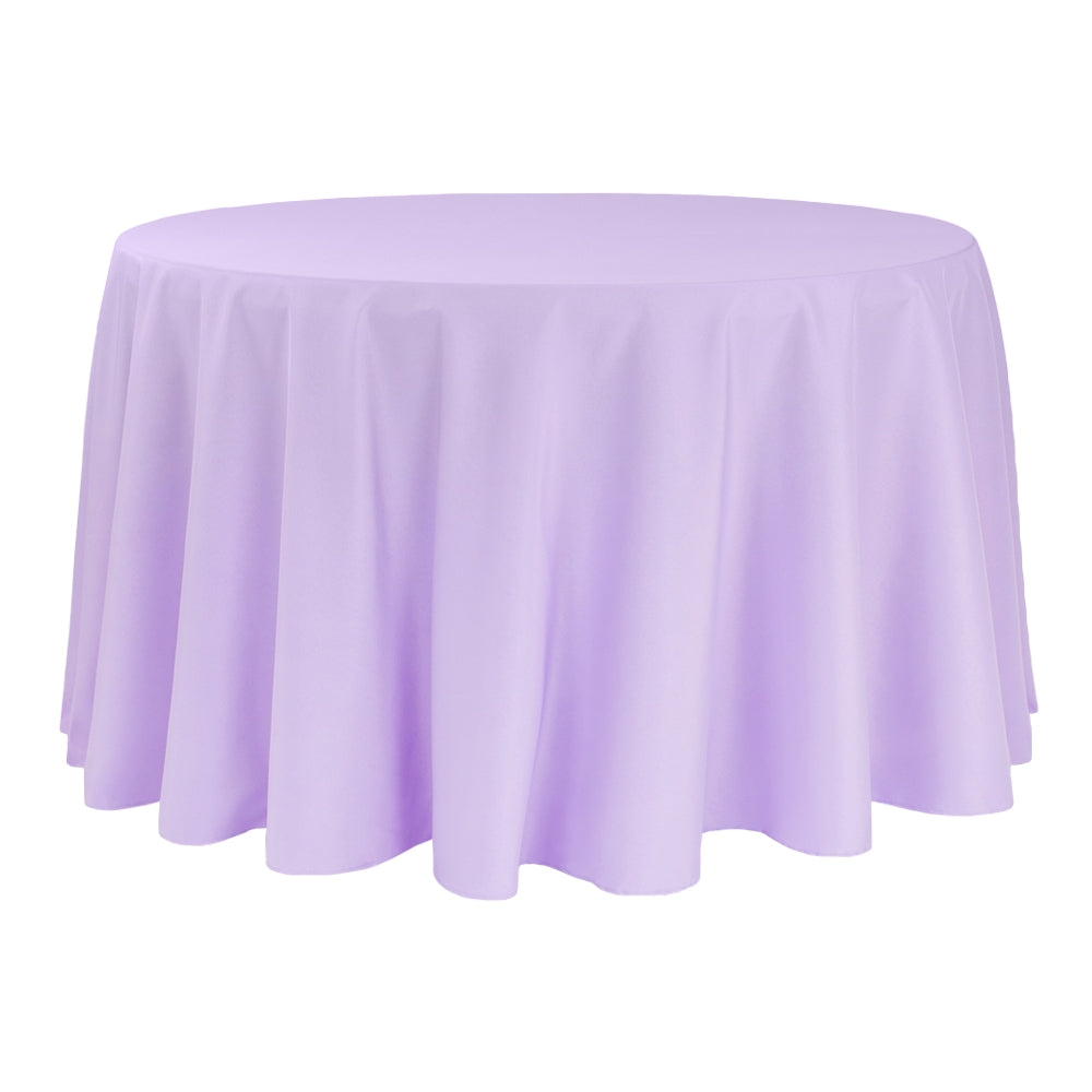 Premium Polyester 108-Inch Round Tablecloth - Elegant Lavender Color for Weddings, Parties & Formal Dining - Spill & Wrinkle Resistant