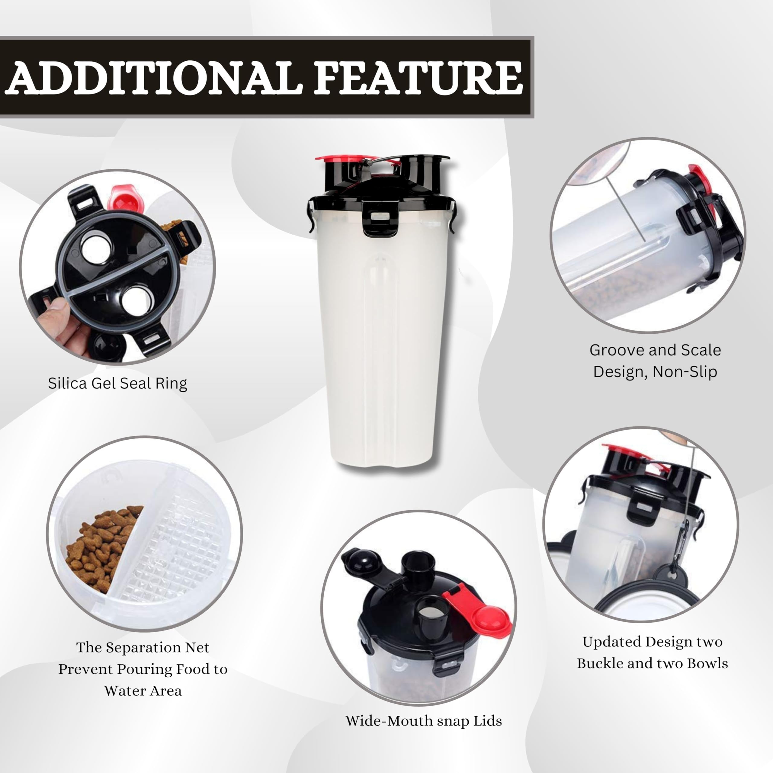 **Collapsible Dog Water Bottle & Food Bowl - 2-in-1 Portable Pet Travel Essentials (350ml) for Walking, Hiking, Camping - Perfect for Outdoor Adventures with Your Puppy**
