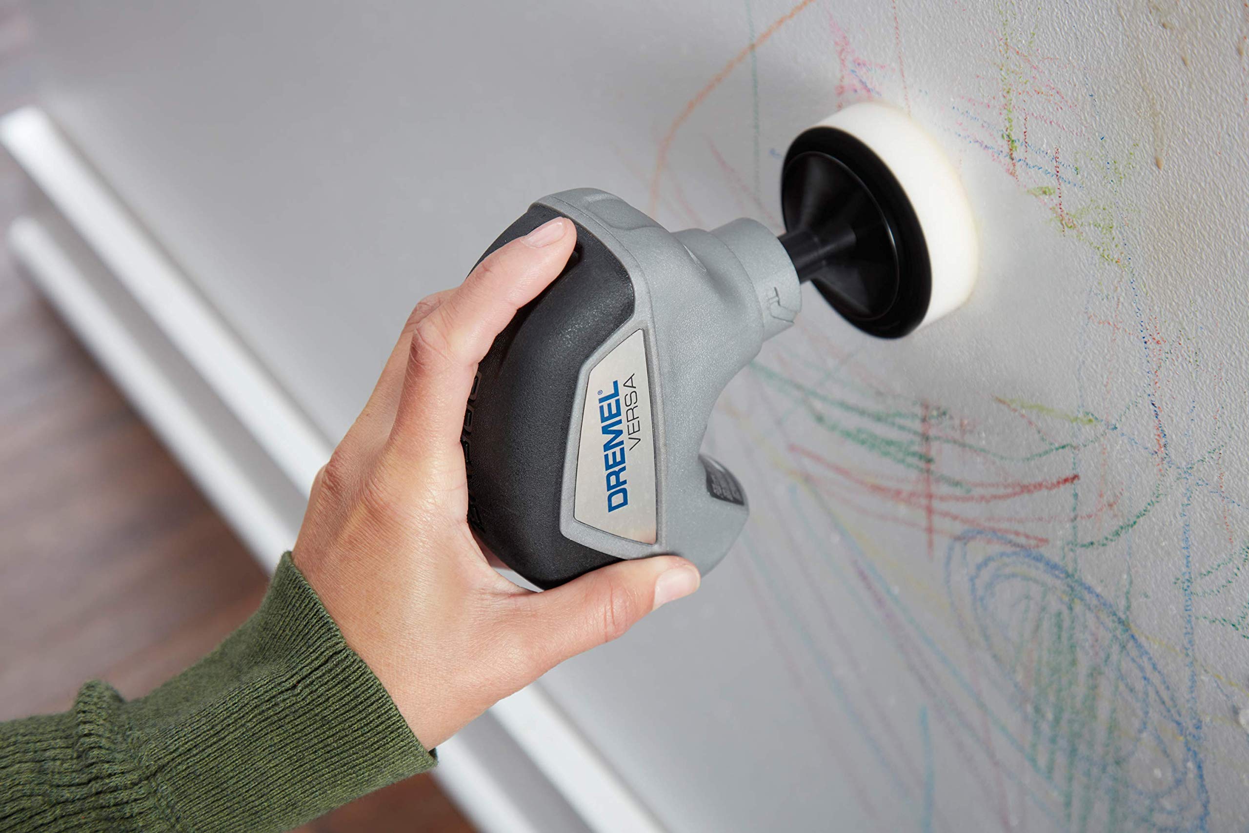 Dremel Versa Power Scrubber Cleaning Tool - Multi-Surface Scrub Brush for Grout, Tile, Bathtub, Shower, Kitchen, Sink & Grill - Electric Cleaner for Bathroom, Stove, Pans & Auto Detailing - PC10-02 - Perfect for Deep Cleaning Tough Stains in Home & Outdoor Spaces