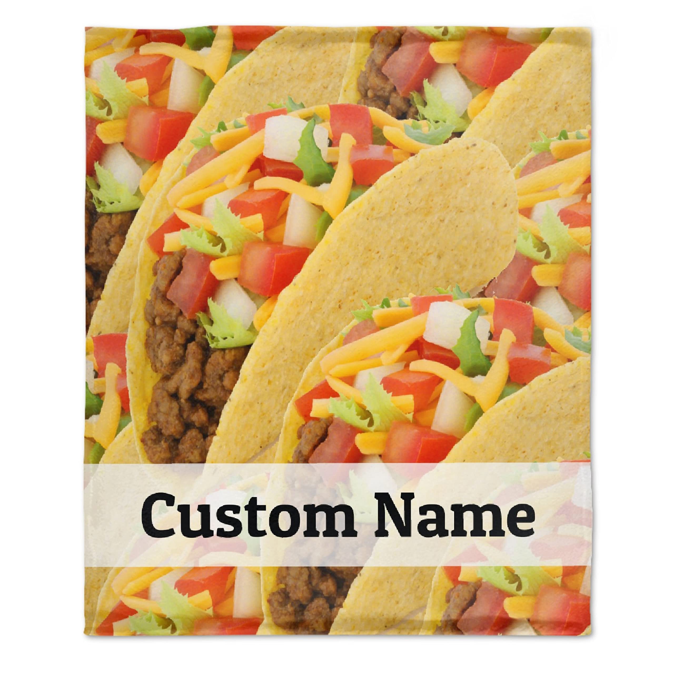 Personalized Taco Blanket with Name - Ultra Soft Flannel Blanket for Girls & Boys - Custom Background Gift for Family - Perfect for Couch, Bed, Sofa & Home Decor