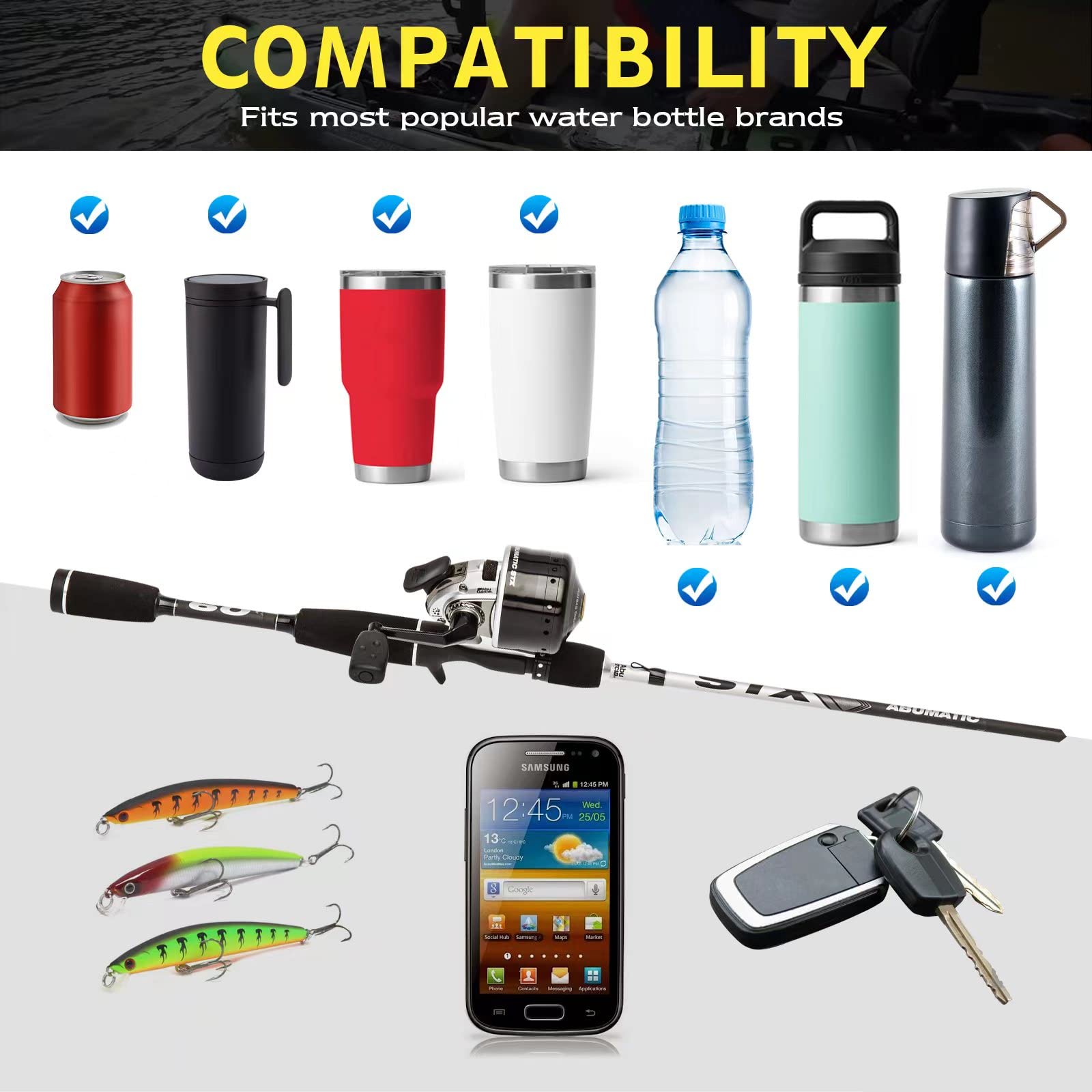 **Multi-Functional Kayak Cup Holder & Accessory Organizer – Drink, Bottle, Phone & Fishing Gear Storage – Kayak Track Mount Installation – Perfect for Fishing, Camping & Water Sports**