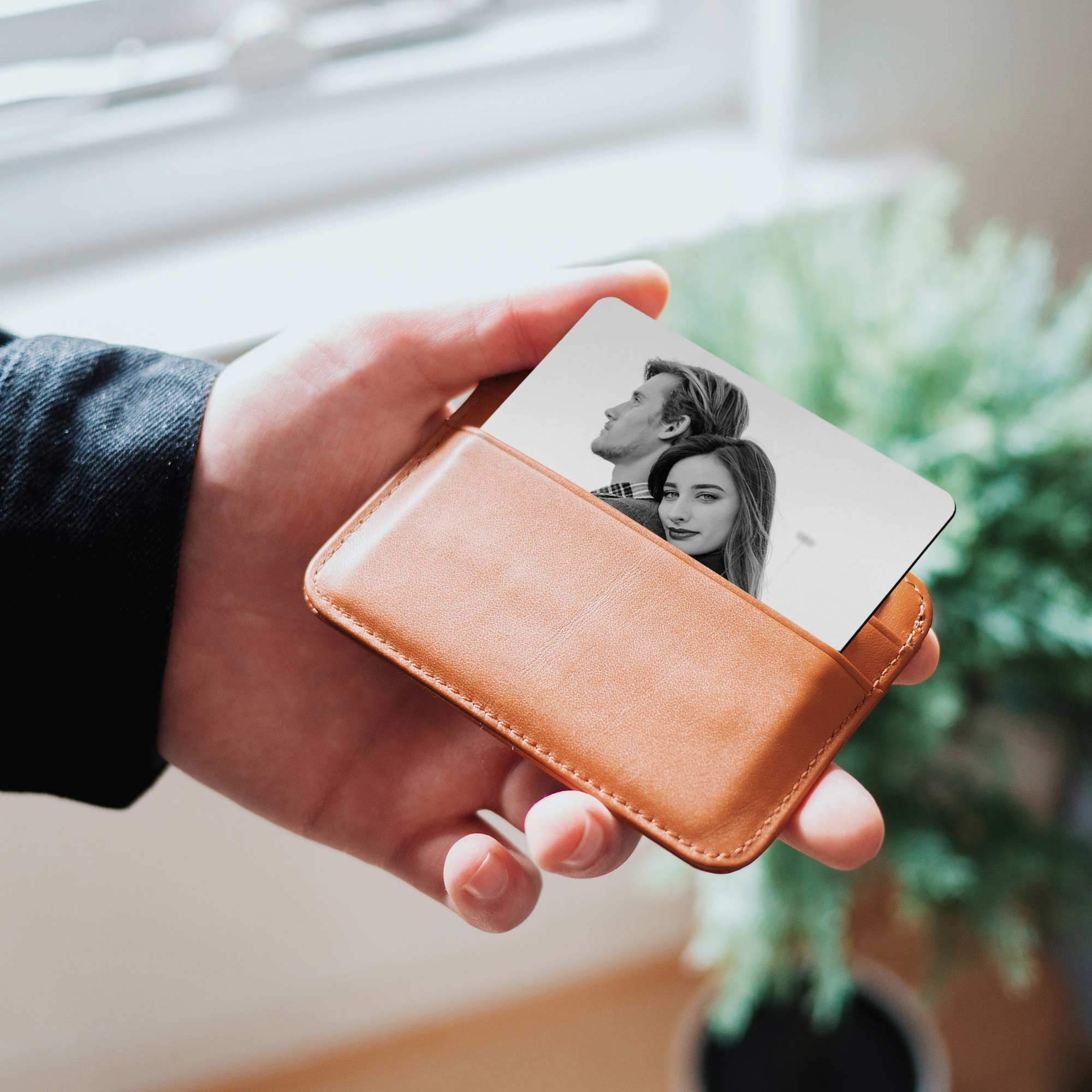 Custom Engraved Wallet Insert Card with Photo & Text - Personalized Gift for Loved Ones | Perfect for Anniversaries, Weddings & Special Occasions