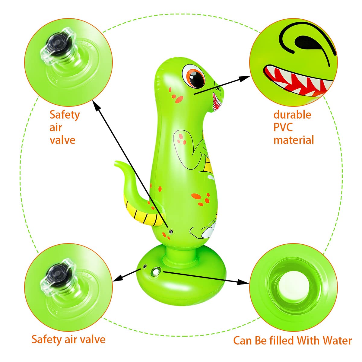 Best Inflatable Toddler Punching Bag for Kids - Fun Boxing Dummy Toy for Boys & Girls - Outdoor Sports Gift for Active Play (Birthday, Backyard, Playroom)