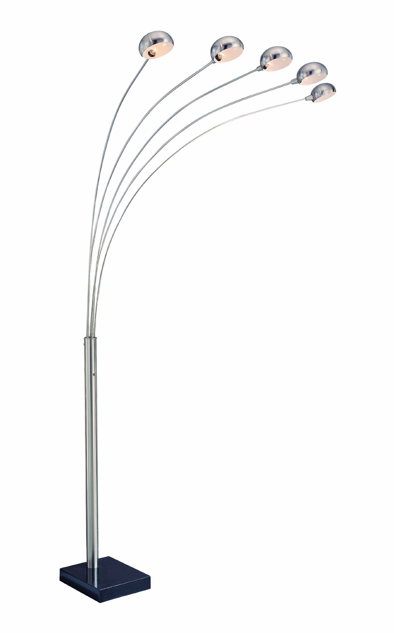 Lite Source LS-9485M/PS Multi-LITE Arc Floor Lamp in Polished Steel - Modern Lighting for Living Room, Bedroom & Office Decor