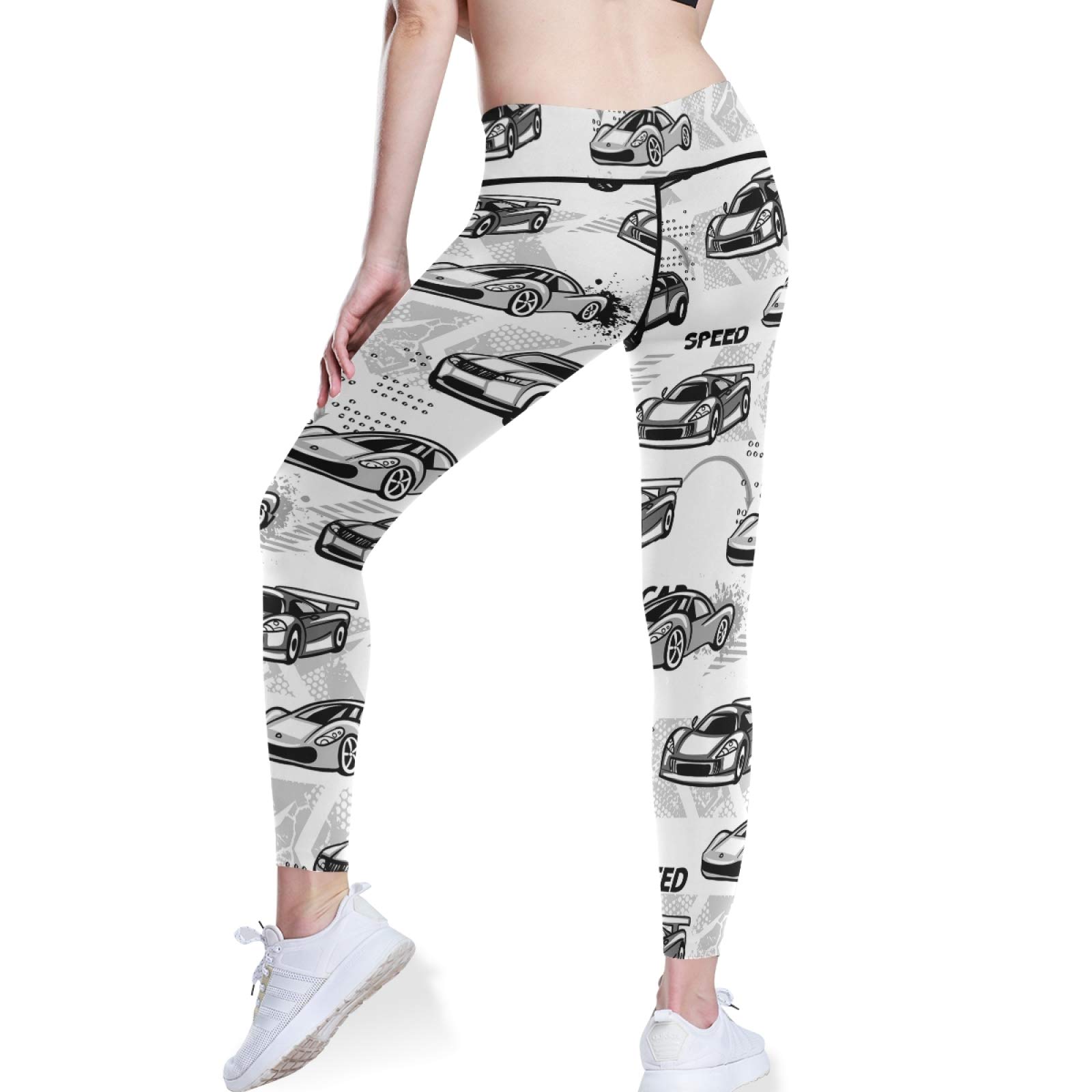 Racing Yoga Pants for Women - High Waist Tummy Control Leggings with Pockets for Workout & Running