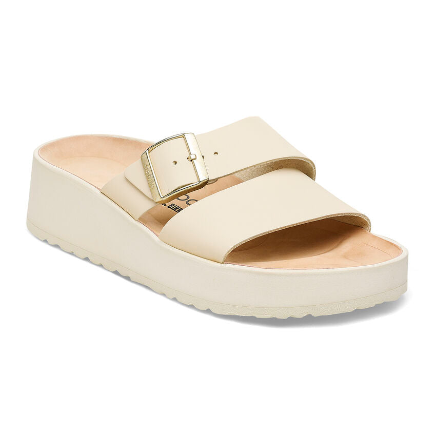 Birkenstock Women's Almina Leather Sandals in Ecru - Comfortable Casual Shoes for Walking, Travel & Everyday Wear