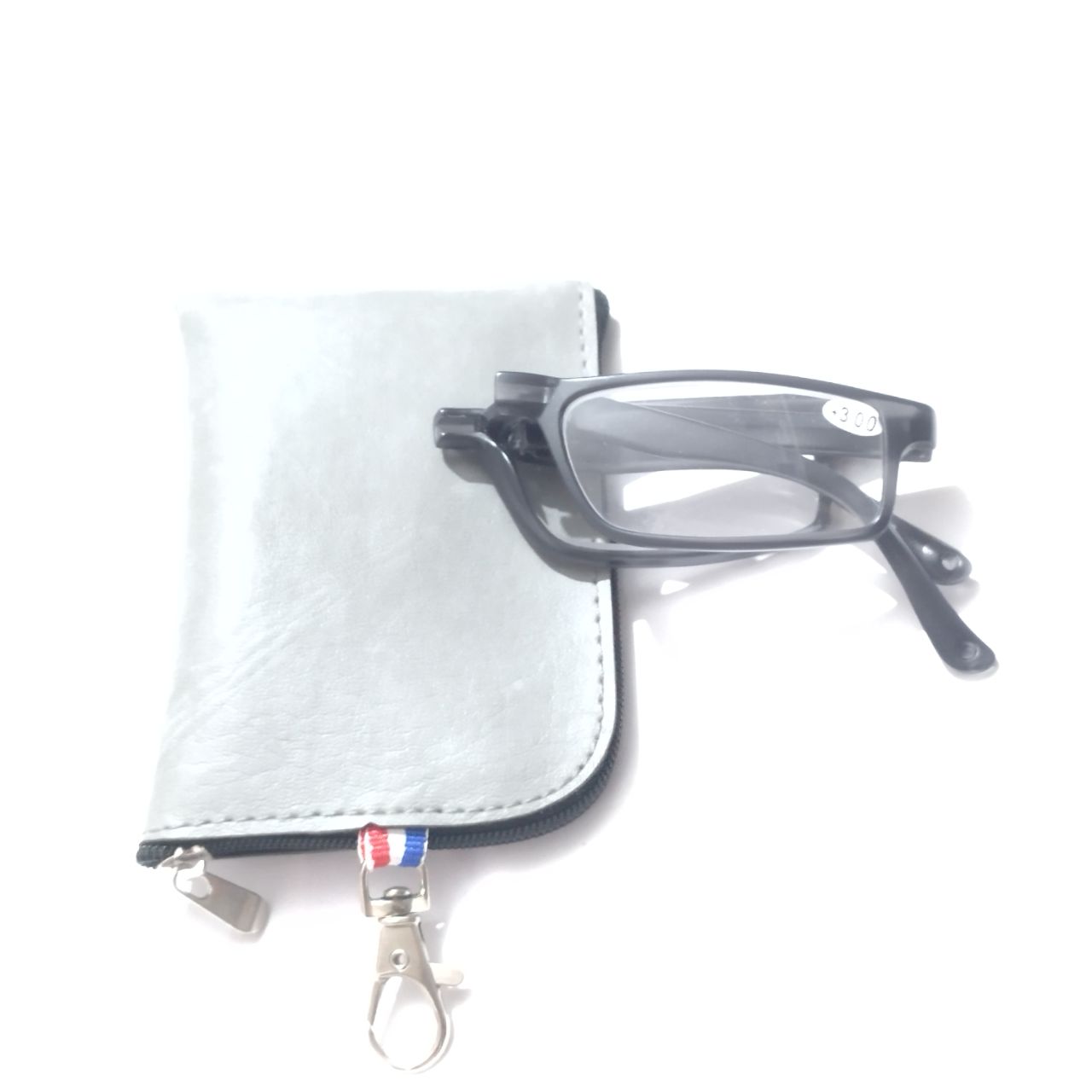 Rectangle Folding Reading Glasses with Zip Pouch - Portable Reading Glasses for Men & Women - Lightweight Travel Readers for Reading, Travel, and Outdoor Activities