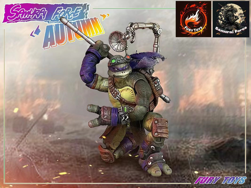 Fury Toys 1/12 Scale 5-Inch Samurai Force Turtles Autumn Action Figure - Collectible Ninja Turtle Toy for Display, Photography & Role Play Scenes