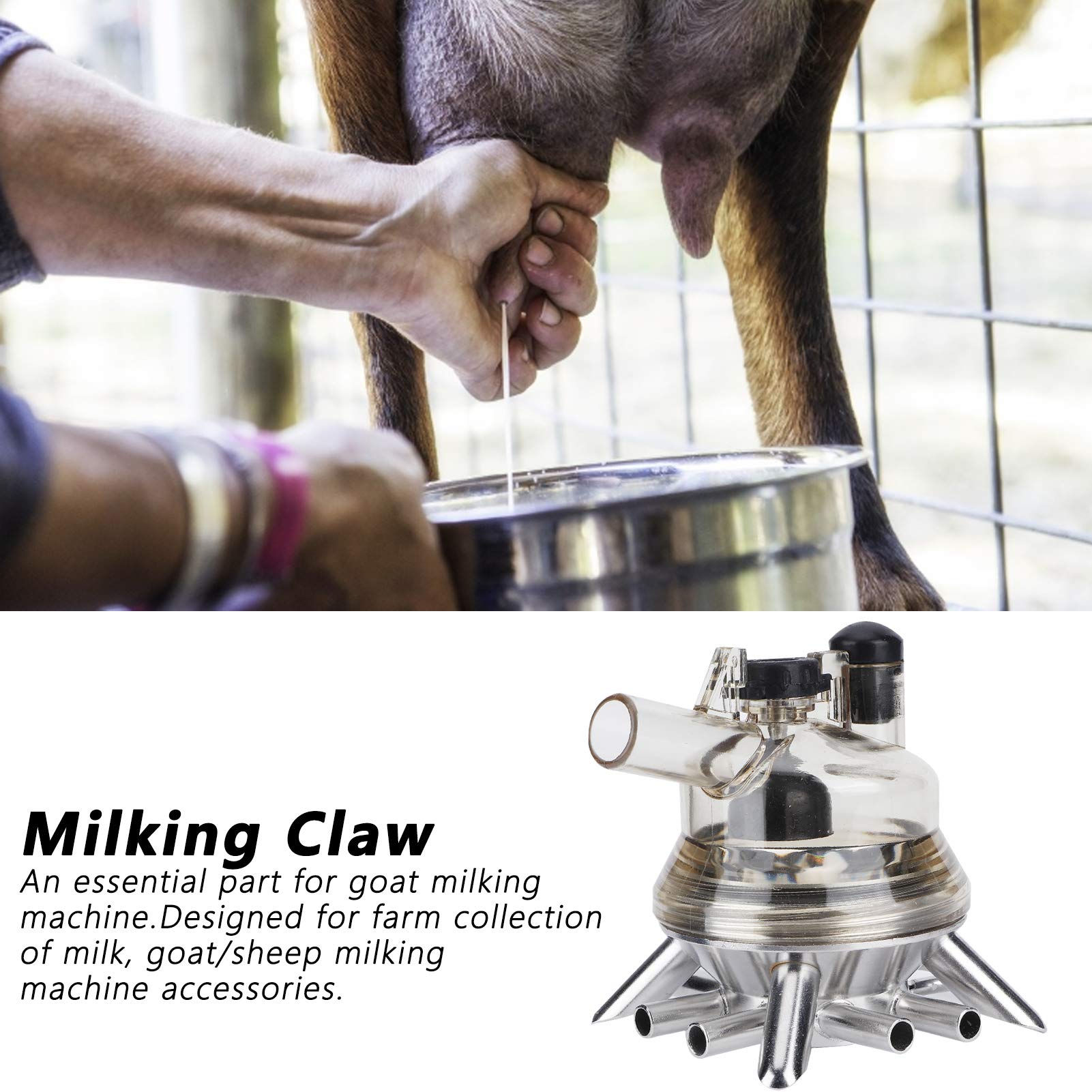 Sheep Milking Machine & Milk Collector - 150ml Farm Milking Claw with Cluster Cups for Dairy Cows, Goats, and Sheep | Essential Poultry Breeding Equipment for Small Farms & Homesteads | Perfect for Daily Milking, Veterinary Care, and Livestock Management