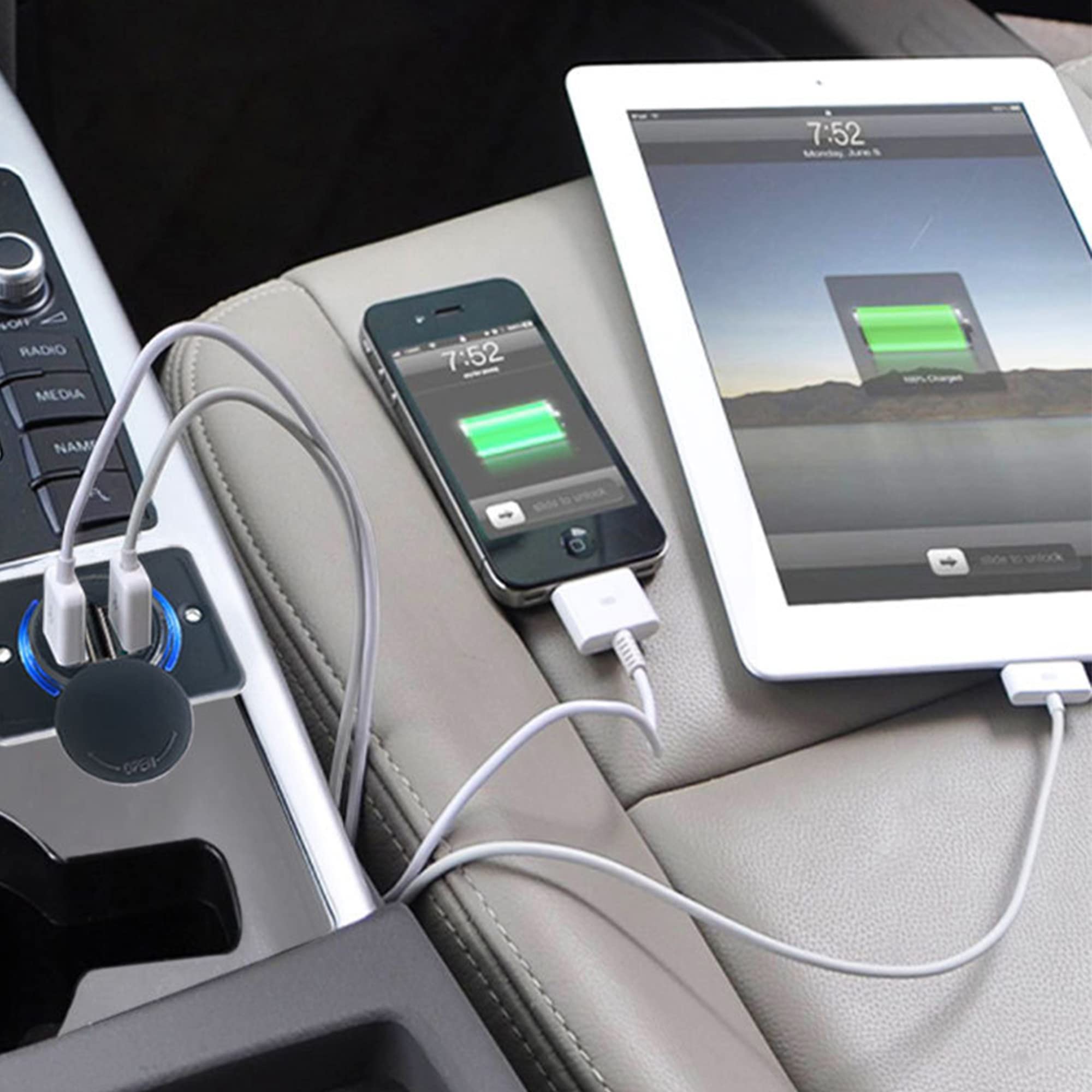 18W PD USB-C & QC 3.0 USB-A RV Power Outlet - Dual Port 12V-24V Car Charger Socket with Protective Cap | Fast Charging for Road Trips, Camping & Mobile Offices