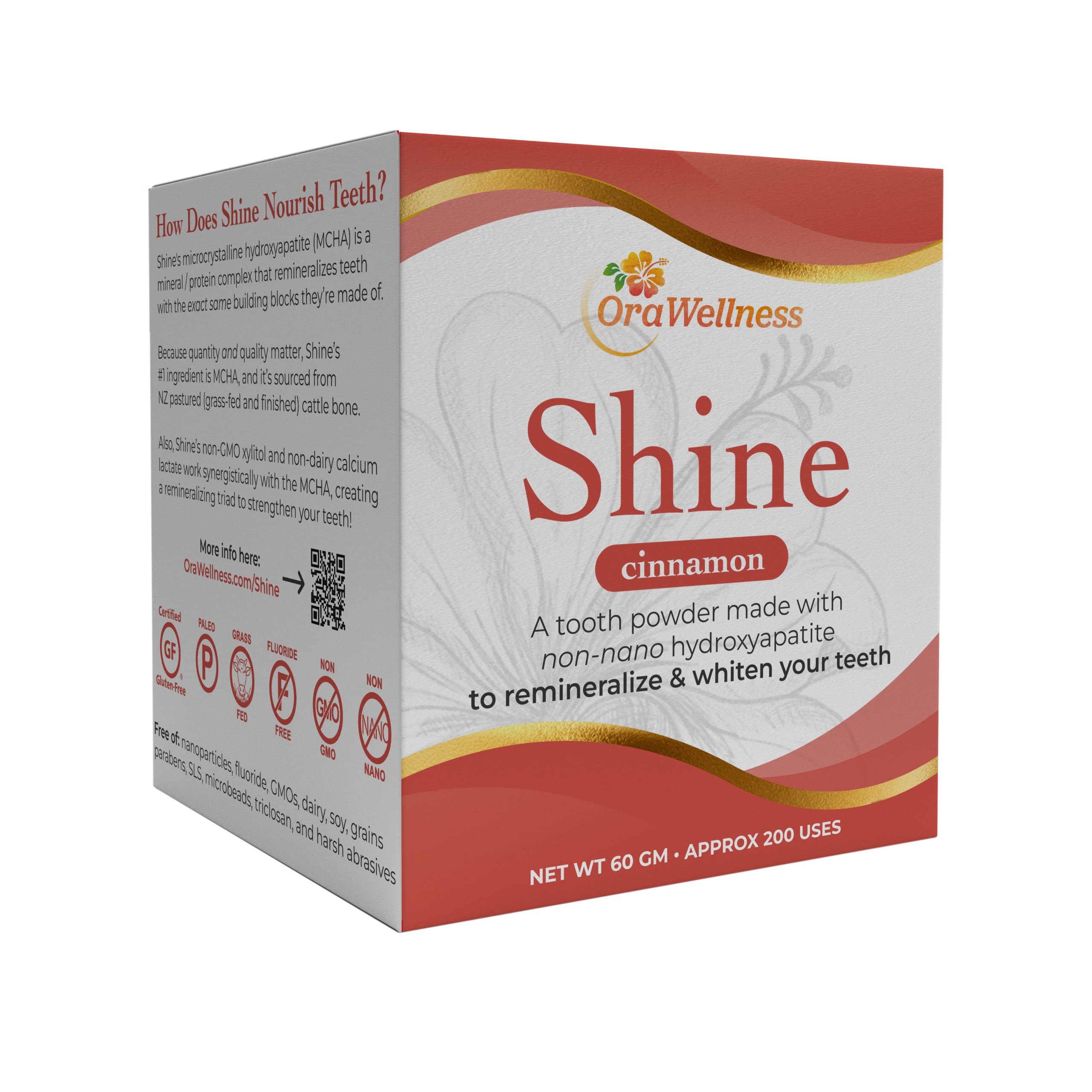 OraWellness Shine Remineralizing Natural Teeth Whitening Powder - Cinnamon Flavor | Pack of 3 Organic Toothpaste & Mouthwash Alternative Tooth Oil Set for Healthy Mouth Care | Perfect for Travel, Home Use & Eco-Friendly Oral Hygiene Routine