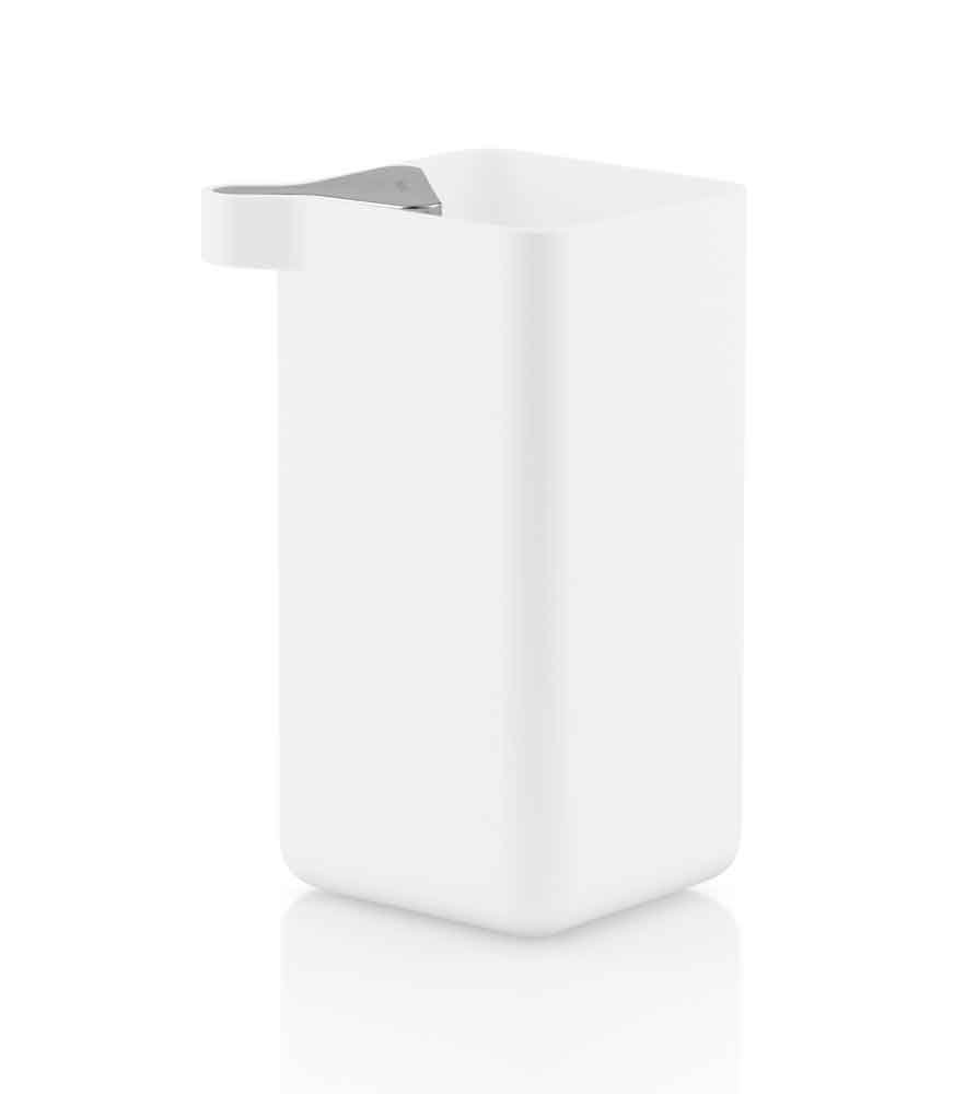 Eva Solo Soap 'N Tidy - White Ceramic Soap Dispenser with Wooden Lid | Modern Bathroom Organizer for Kitchen, Bath, or Guest Room Decor