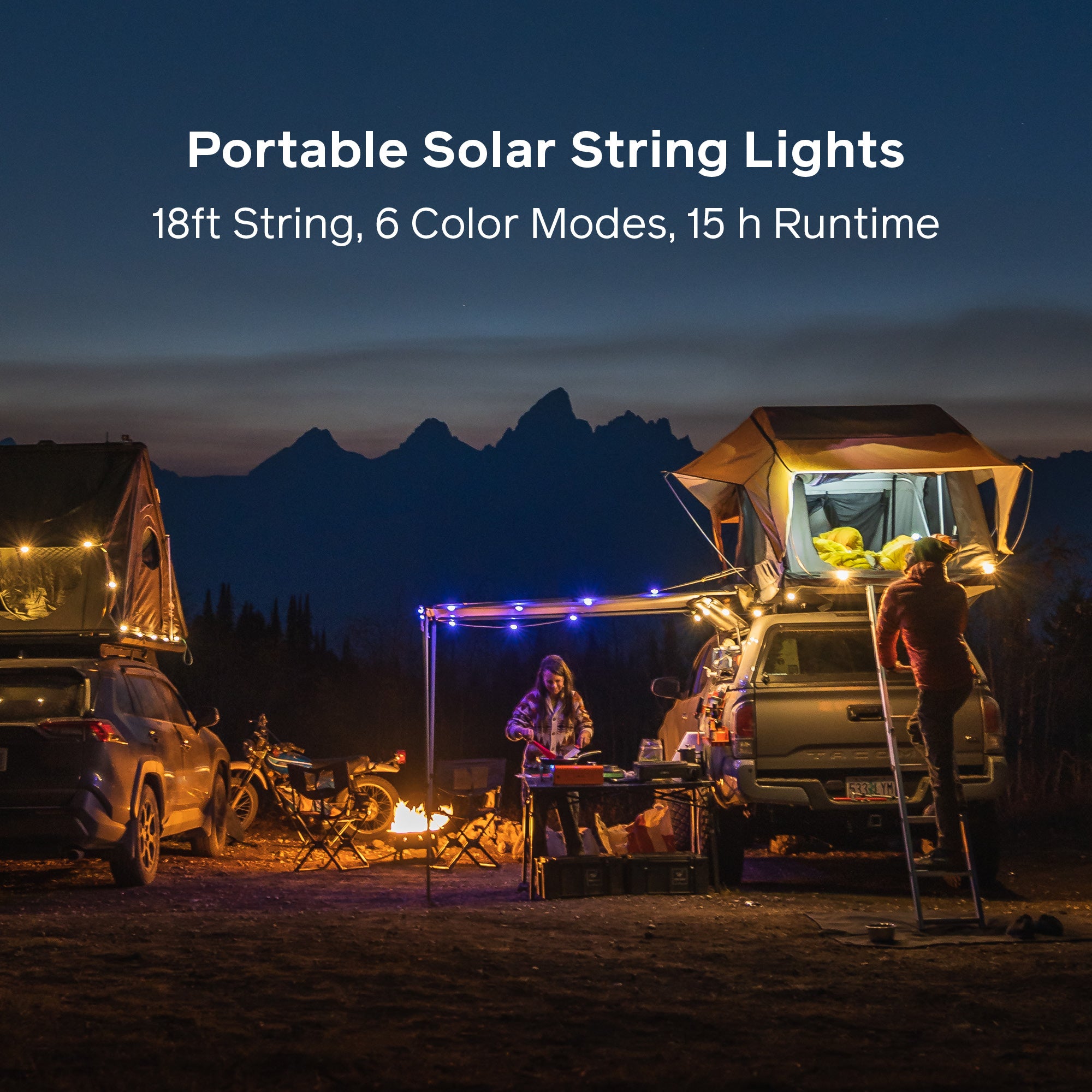 MPOWERD 18-Foot Solar-Powered LED String Lights - Waterproof Outdoor Decorative Lights for Garden, Patio, Party & Christmas Decorations