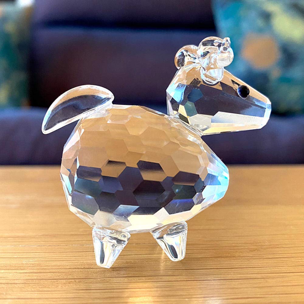 Handmade Crystal Sheep Figurine - Mini Glass Animal Paperweight for Home Decor, Office Desk Ornament | Perfect Gift for Collectors, Housewarming & Feng Shui Decorations