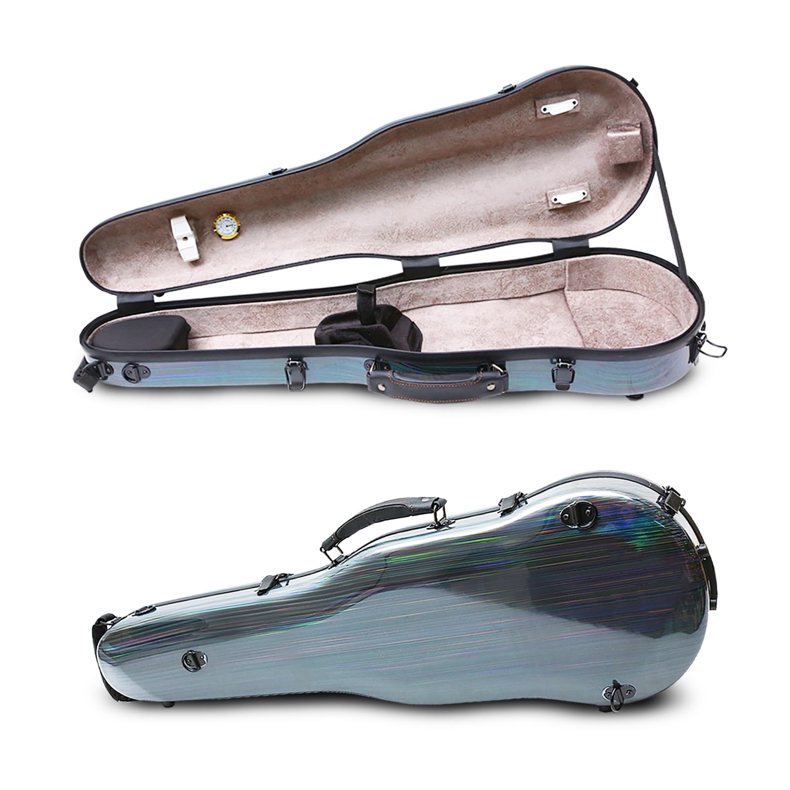 Premium Carbon Fiber Violin Case 4/4 Full Size - Lightweight & Durable Protection with Colorful Back Strap | Perfect for Professional Musicians & Travel