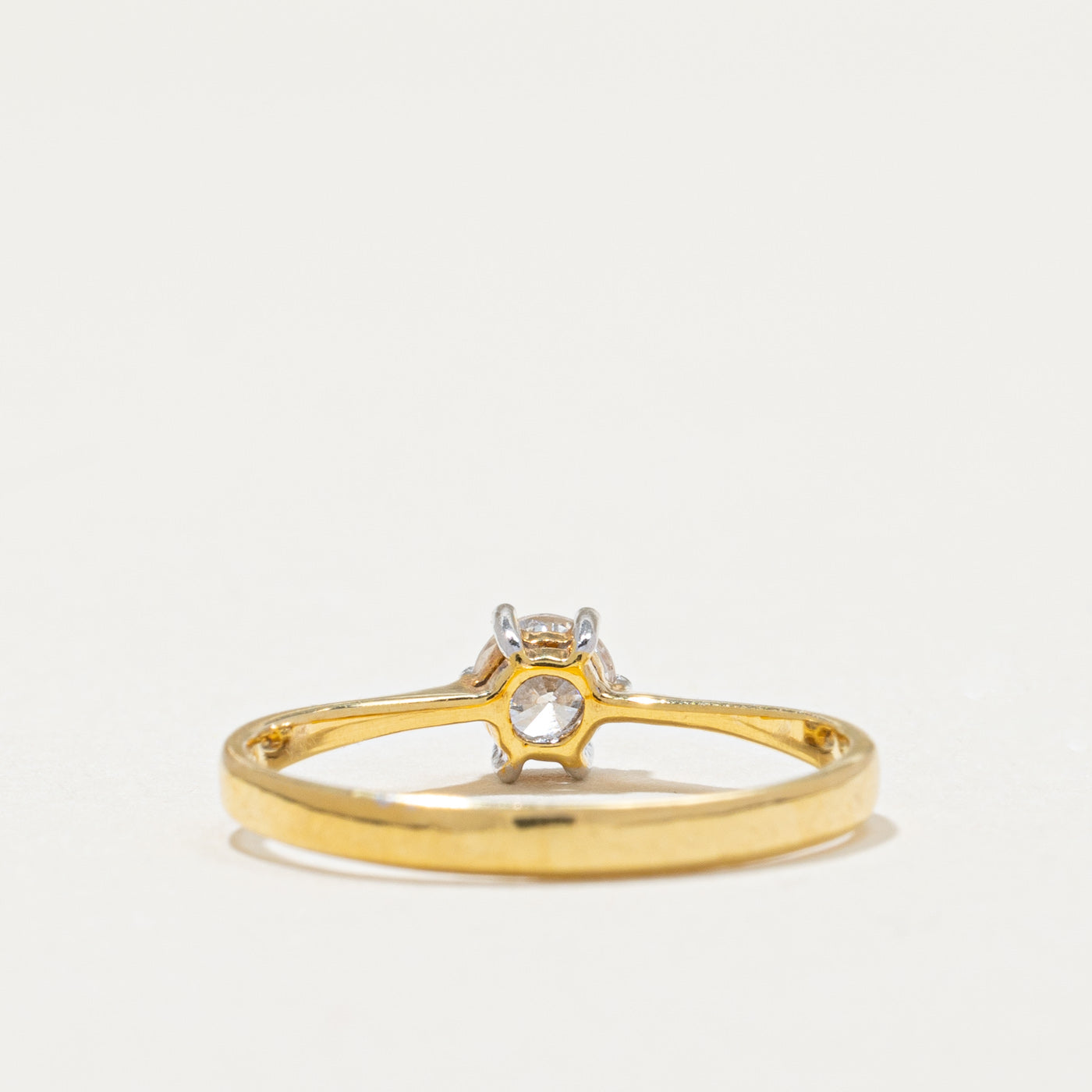 Solitaire Diamond Reverse Tapered Ring 0.35ct Size 6.5 - Elegant Wedding Band, Engagement Ring for Women, Perfect for Proposals & Anniversaries