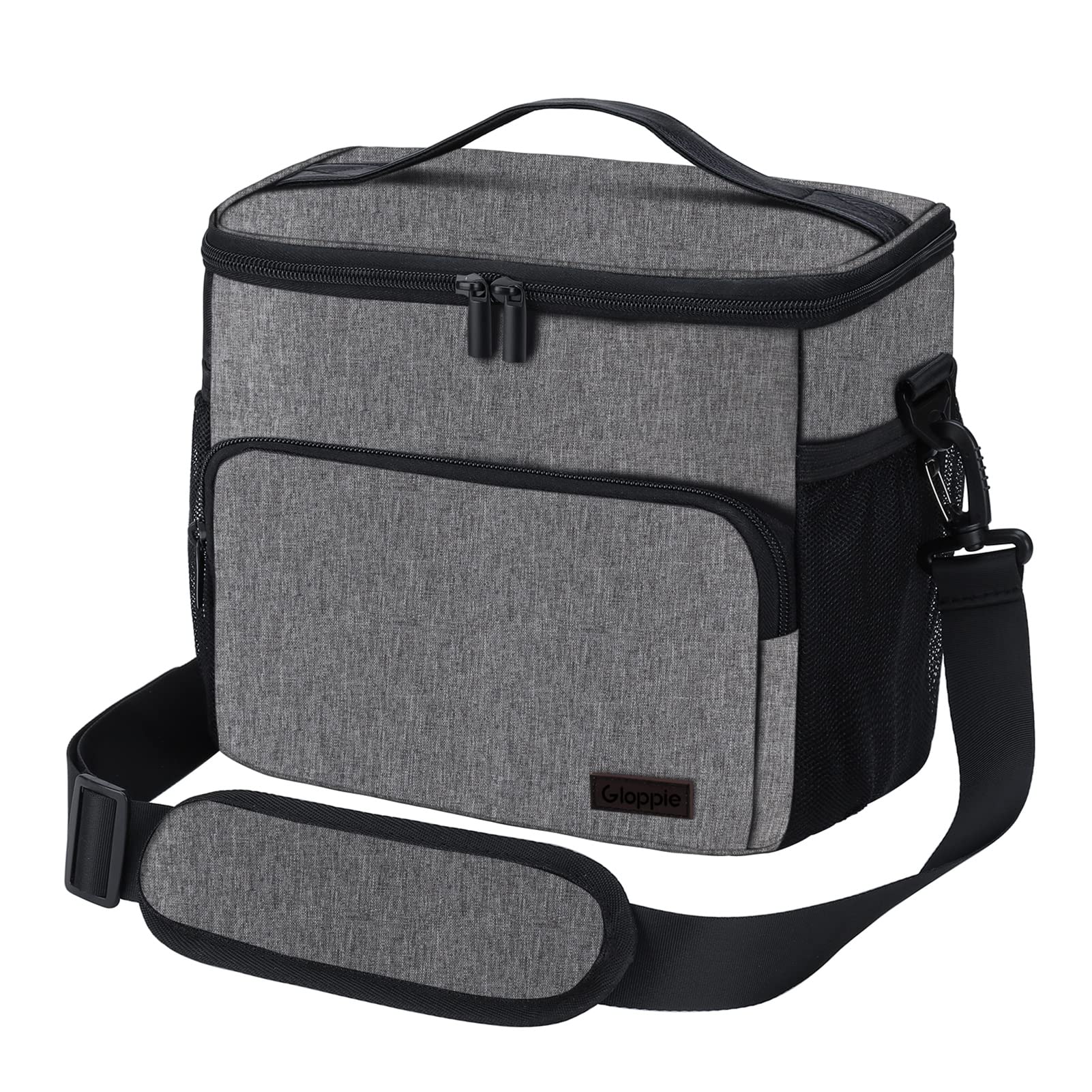 Gloppie Insulated Lunch Box for Men & Women - Reusable Cooler Bag for Work, School & Picnics - Grey - Perfect for Office, Travel & Outdoor Activities