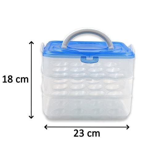 36 Grid Plastic Egg Storage Container - Double Layer Rectangular Egg Holder Box with ABS Plastic Pearl Design | Perfect for Refrigerator Organization, Farm Fresh Eggs, and Kitchen Storage
