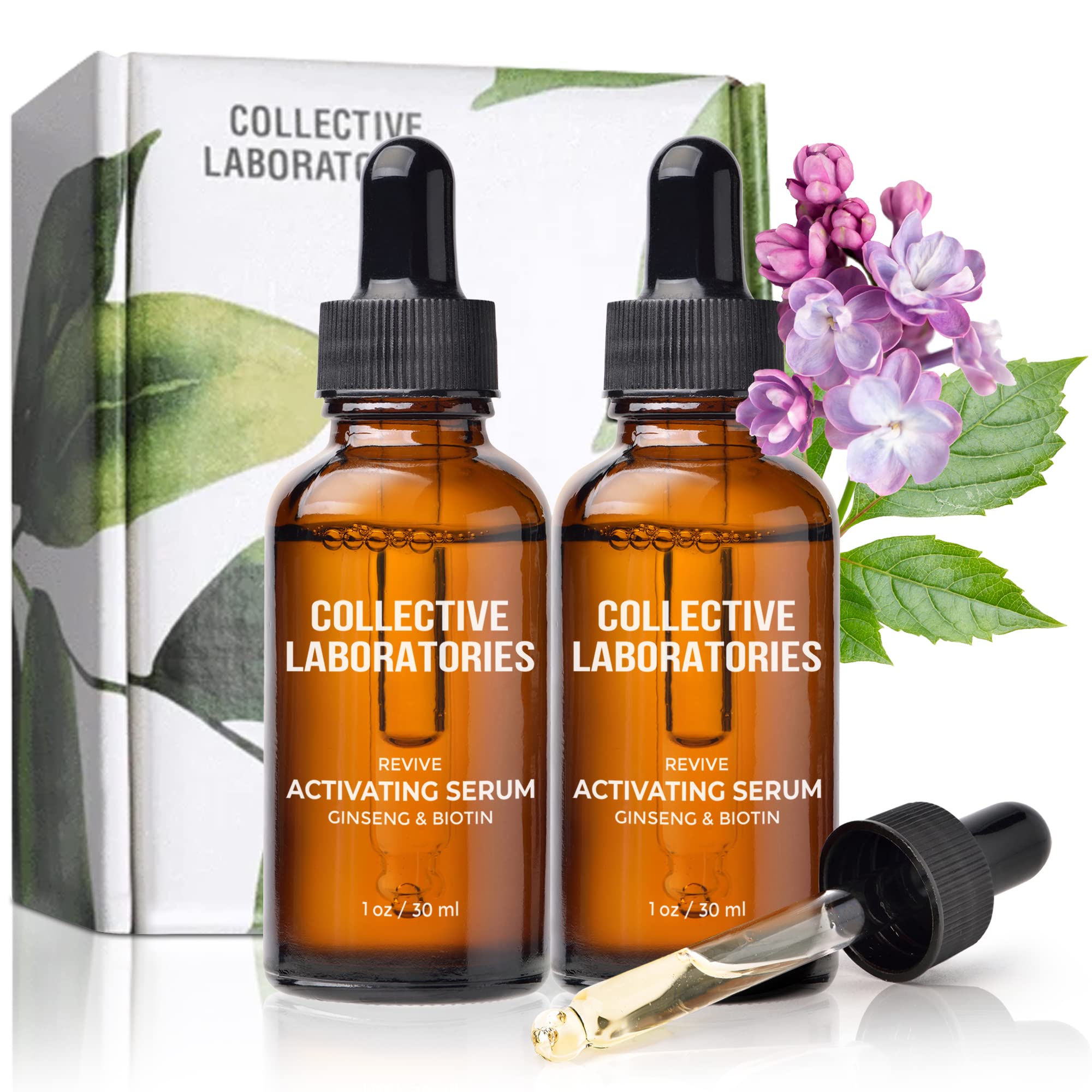 Collective Laboratories Hair Growth Serum - Scalp Treatment Oil for Thinning Hair & Hair Loss with Amino Acids, Minerals & Botanicals | Stimulates Hair Regrowth for Men & Women | Daily Use for Thicker, Fuller Hair