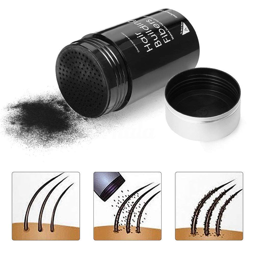 Best Hair Building Fibers for Thinning Hair - Instant Thickening Powder for Men & Women (Black, 22g) - Perfect for Daily Use, Special Occasions & Confidence Boosting