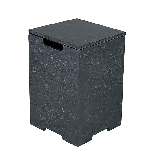 Square Cover Travertine Tall- Dark Grey