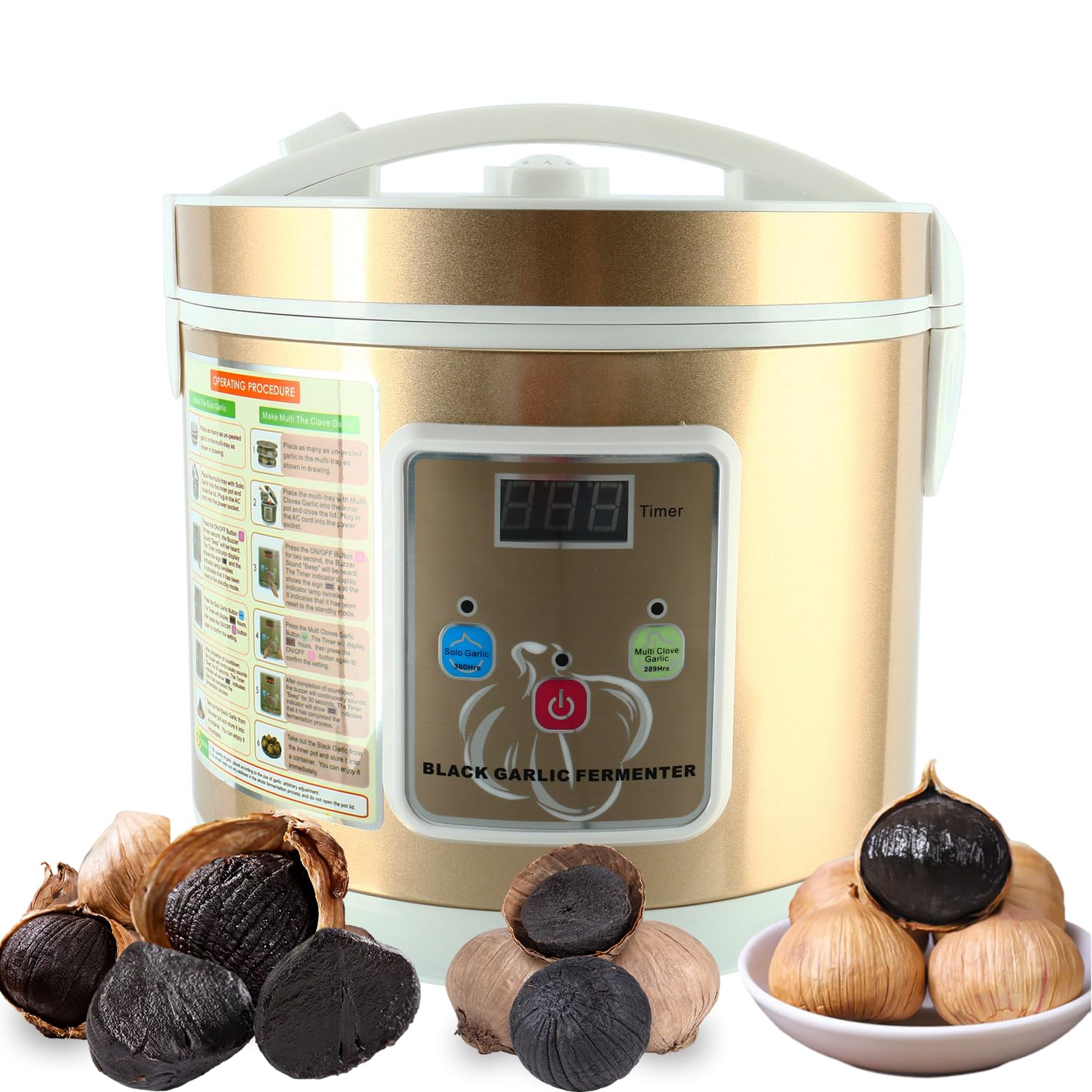 5L Black Garlic Fermenter - Automatic Intelligent Control Multi-Clove Fermentation Machine for DIY Black Garlic Making | Perfect for Home Kitchens, Restaurants & Healthy Food Enthusiasts