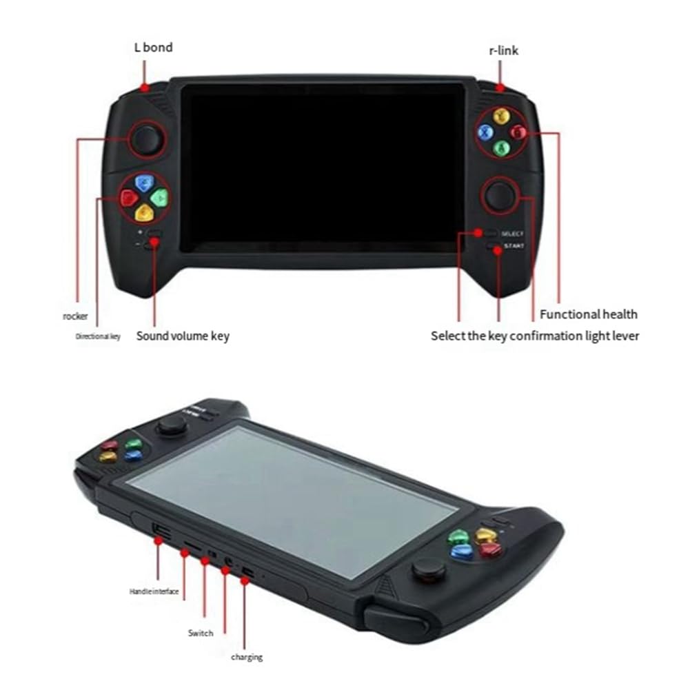 MOLERRI 7-Inch HD Portable Retro Gaming Console - 10,000 Free Classic Arcade Games - Handheld Video Game System for Kids & Adults - Perfect for Travel, Gifts, Home Entertainment & Outdoor Adventures
