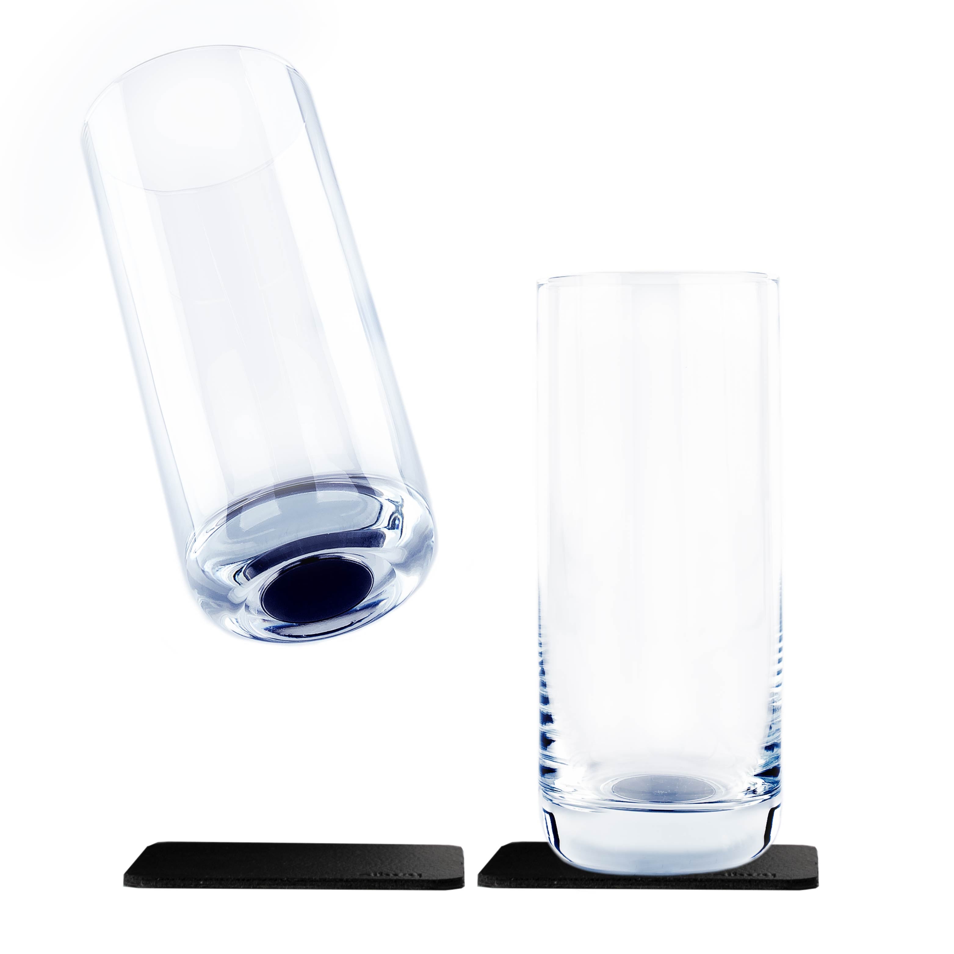 Premium Crystal Clear Long Drink Slim Glasses with Magnets - Elegant & Durable for Cocktails, Iced Tea, and Home Bar Use