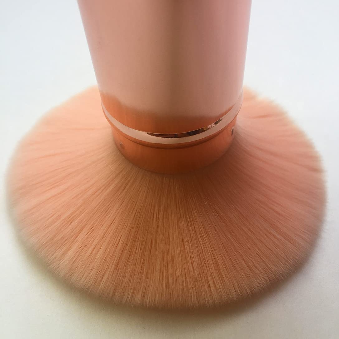 Retractable Kabuki Brush Set - Rose Gold for Blush & Foundation - Travel-Friendly Makeup