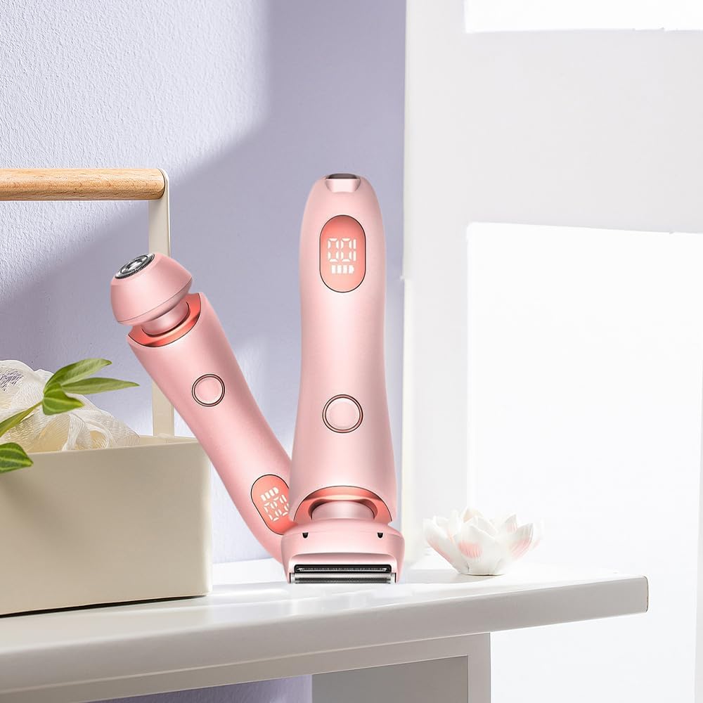 2024 New SilkGlide Pro Wet & Dry Bikini Trimmer for Women - 3-in-1 Electric Shaver for Pubic Hair, Legs & Underarms - Waterproof Women's Razor (Pink) | Perfect for Travel, Gym & Sensitive Skin Care