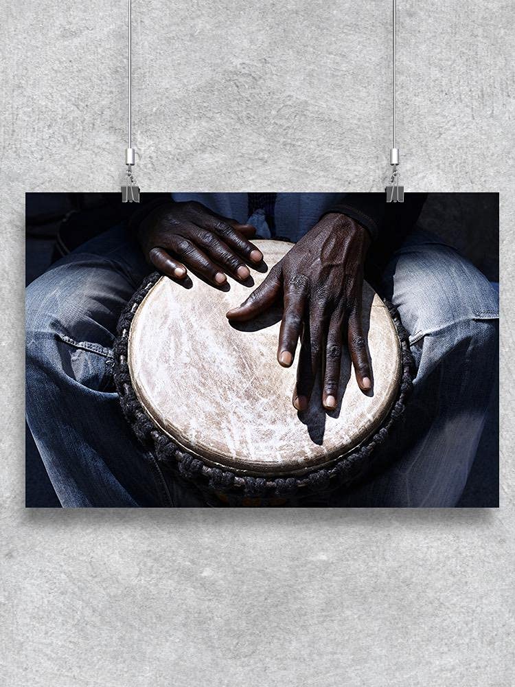 Authentic African Djembe Drum Poster - Handmade Tribal Art for Home & Office Decor | Perfect for Music Lovers, Cultural Enthusiasts & World Music Decorations