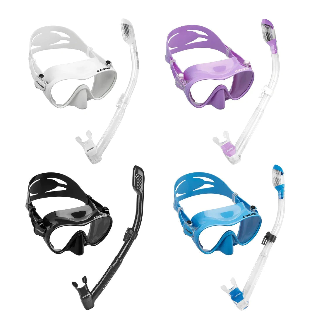 Cressi F1 Scuba Diving Mask with Dry Snorkel Set - Professional Snorkeling Gear for Ocean Exploration, Pool Training & Underwater Photography